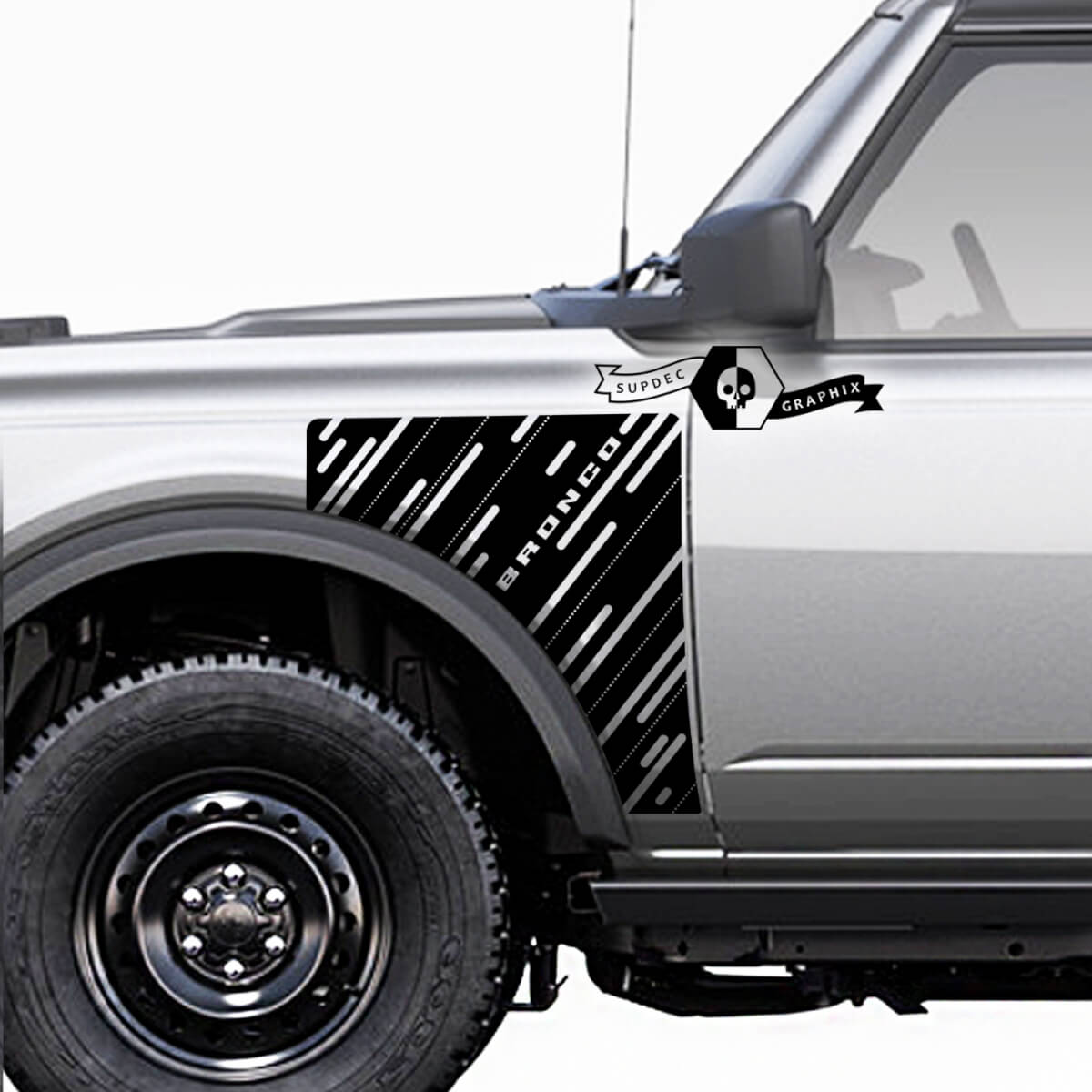 Pair Ford Bronco Everglades Style Side Panel Vinyl Decal Sticker Graphics Kit 3
