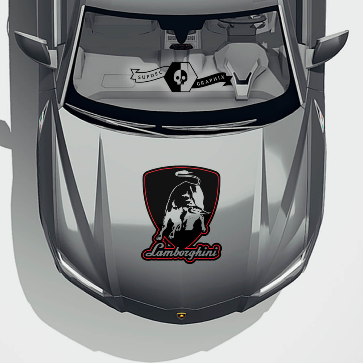 Lamborghini Urus 2021 2022 2023 Hood Logo Vinyl Decal Sticker Graphics Trim 2 Colours 