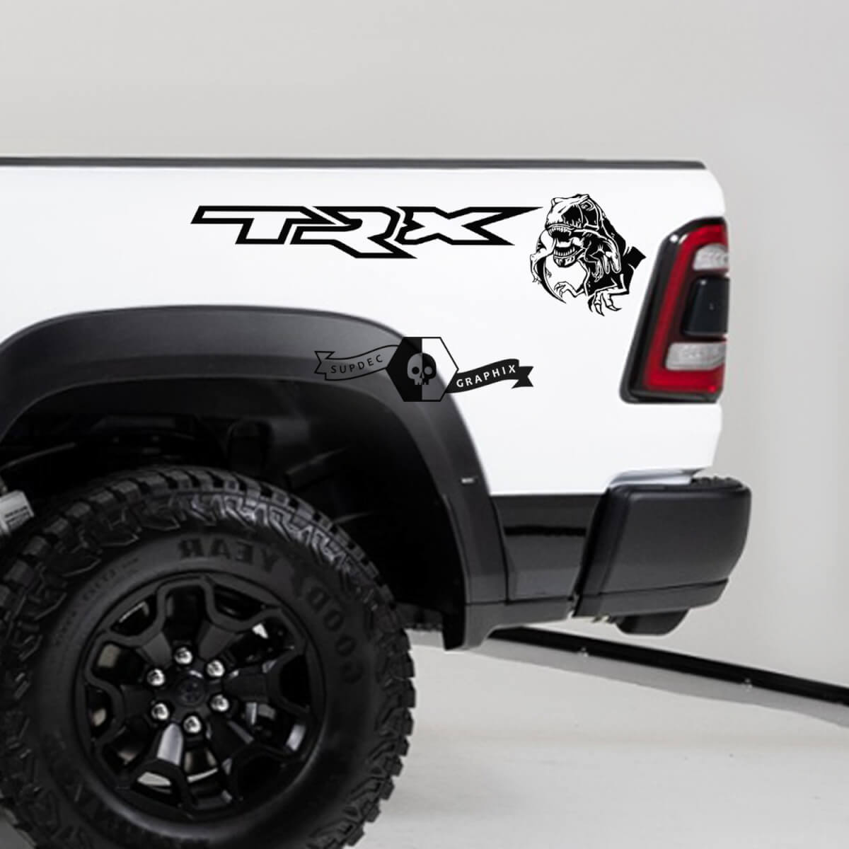 Pair Dodge Ram TRX 2020 - 2023 TRX Eating Raptor Bed Side Sticker Decal Truck Vinyl Graphic -2