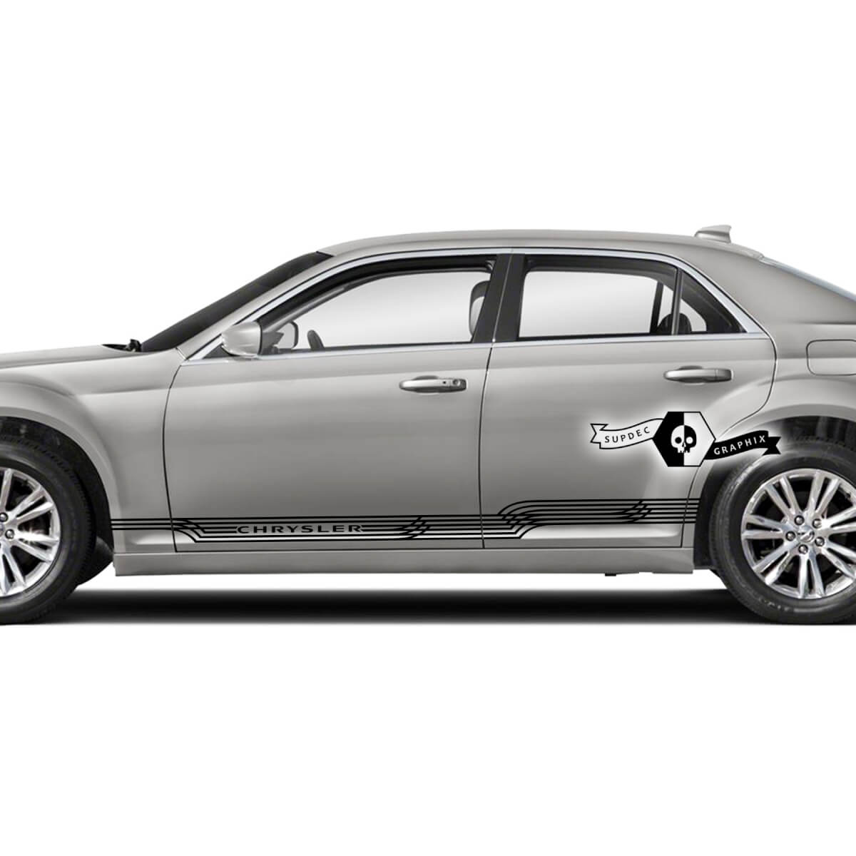 2X Chrysler 300 2022 2023 Logo Modern Touring Rocker Panel Graphics Car Vinyl Decals Stickers