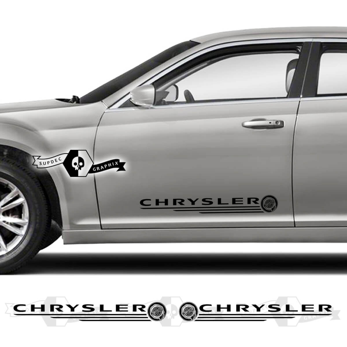 Pair Chrysler 300 2021 2022 2023 Logo Touring Doors Graphics Car Vinyl Decals Stickers
