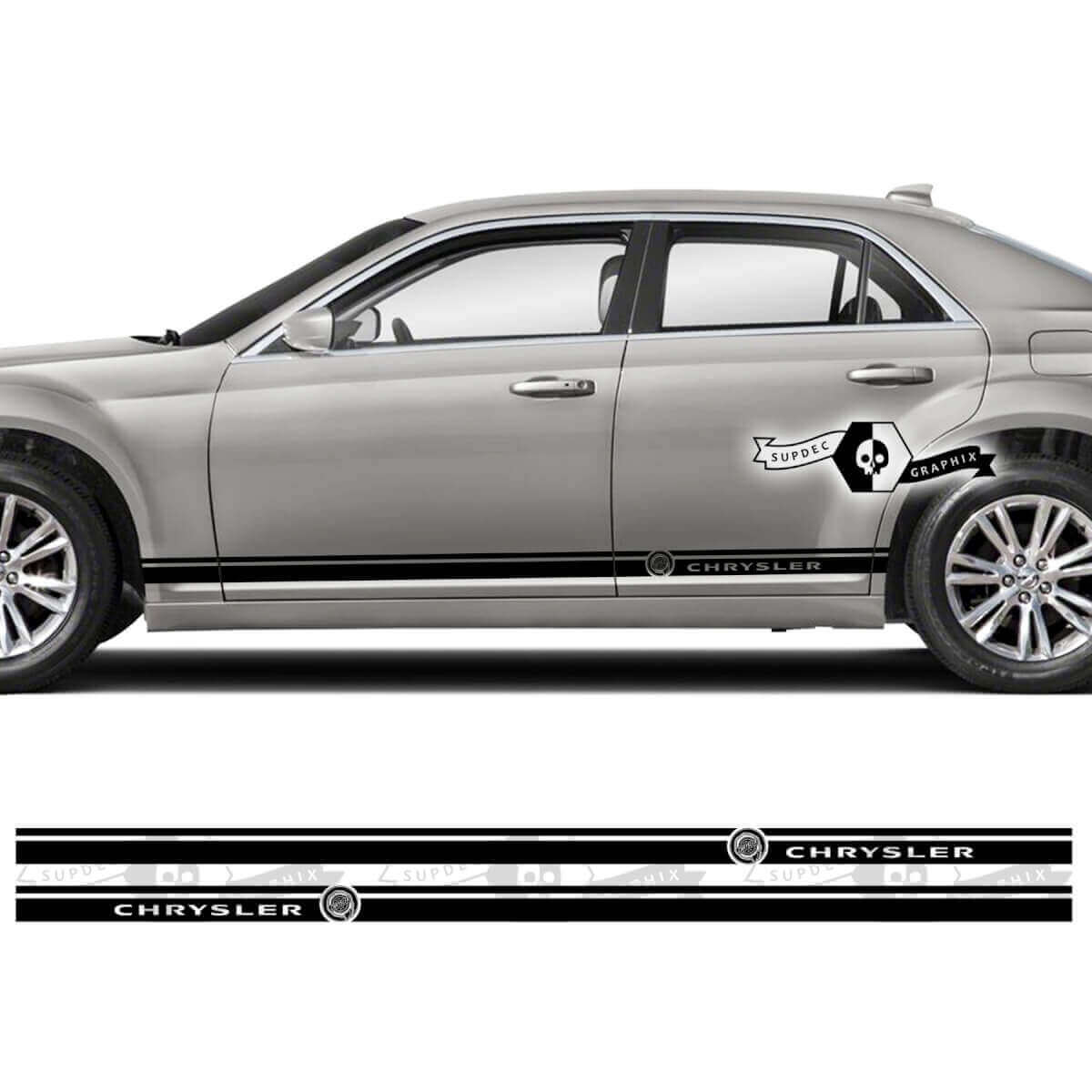 Pair Chrysler 300 Rocker Panel Graphics Auto Lines Trim Vinyl Decals Stickers
