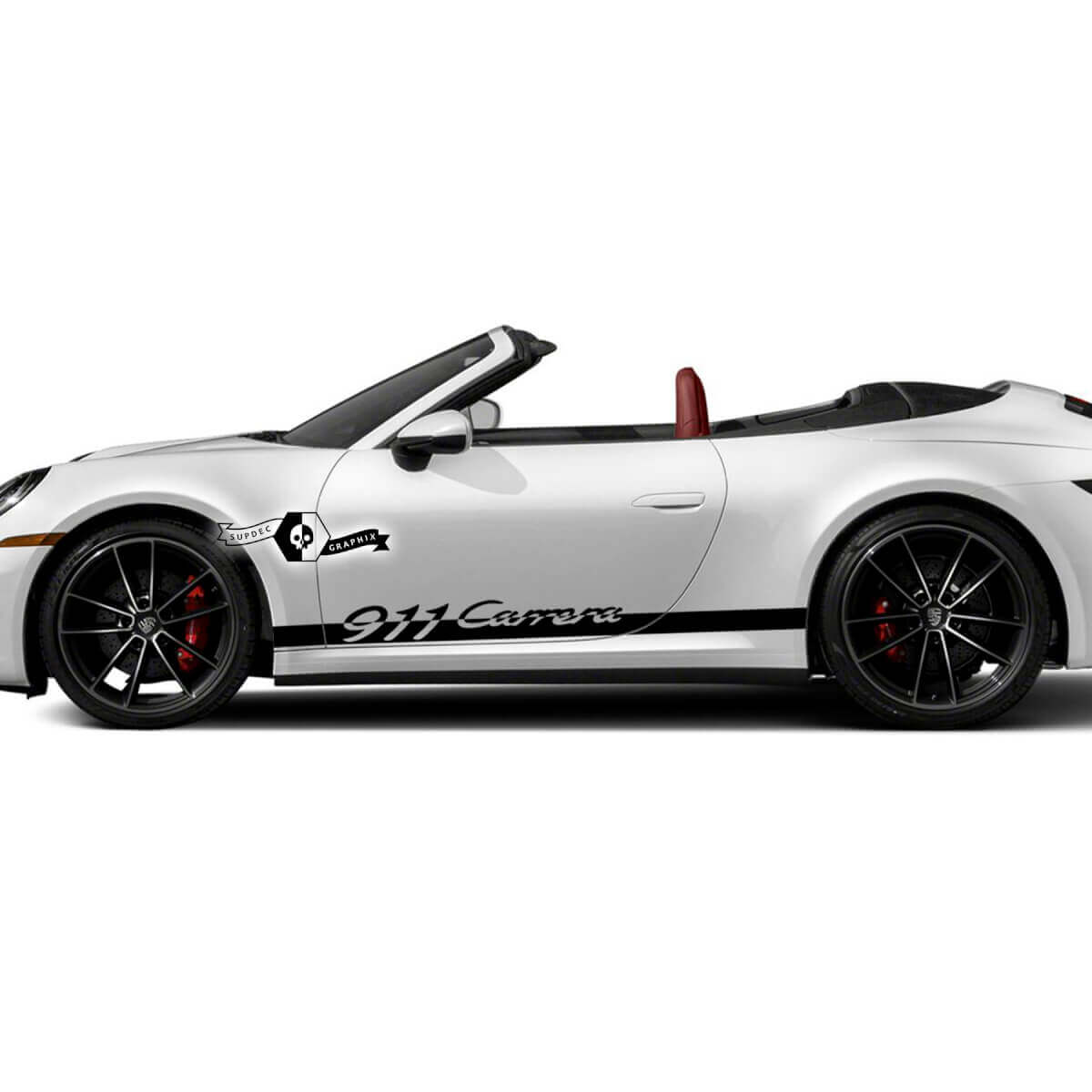 2x Porsche Porsche 911 Carrera Rocker Panel Side Stripes Doors Kit Decals Stickers
