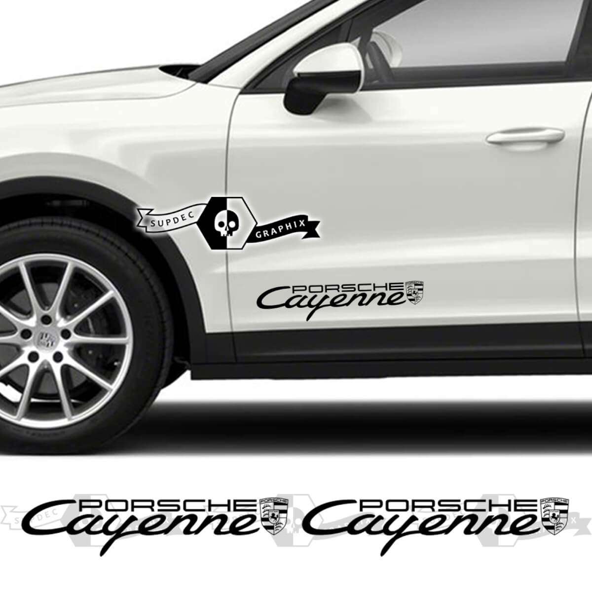 2x Porsche 2023 Porsche Cayenne Logo Door Decal Stickers