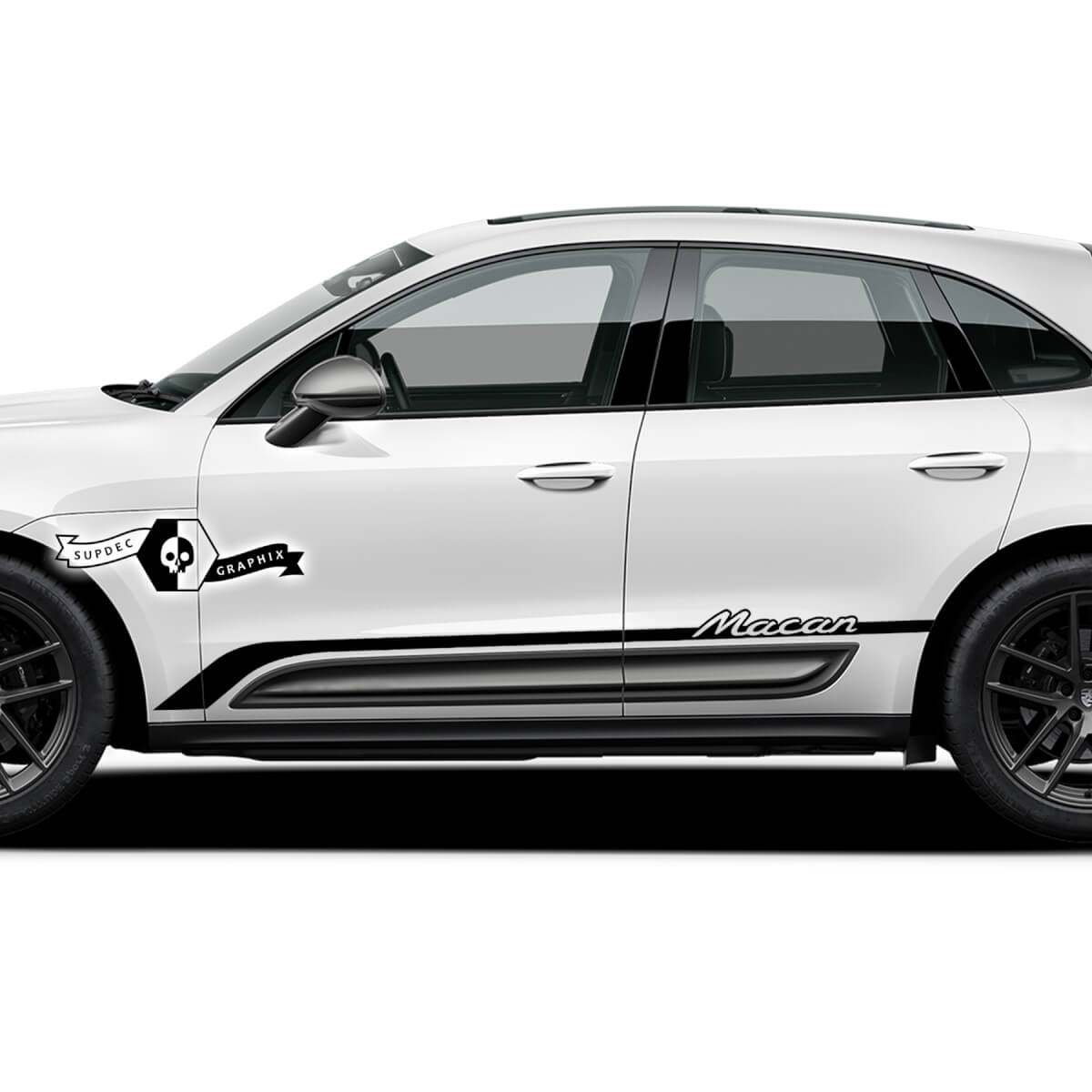 2x Porsche 2023 Porsche Macan T  Side Line Stripes Doors Decal Stickers