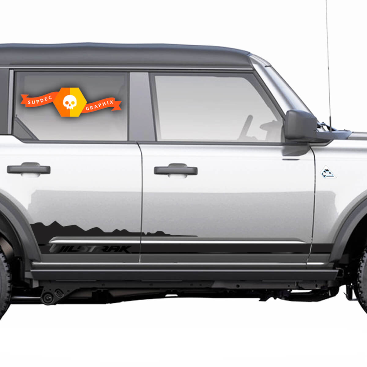 2 New Ford Bronco Wildtrak Mountains Decal Vinyl Rocker Panel Sticker Stripe for Ford Bronco 2-door 4-door