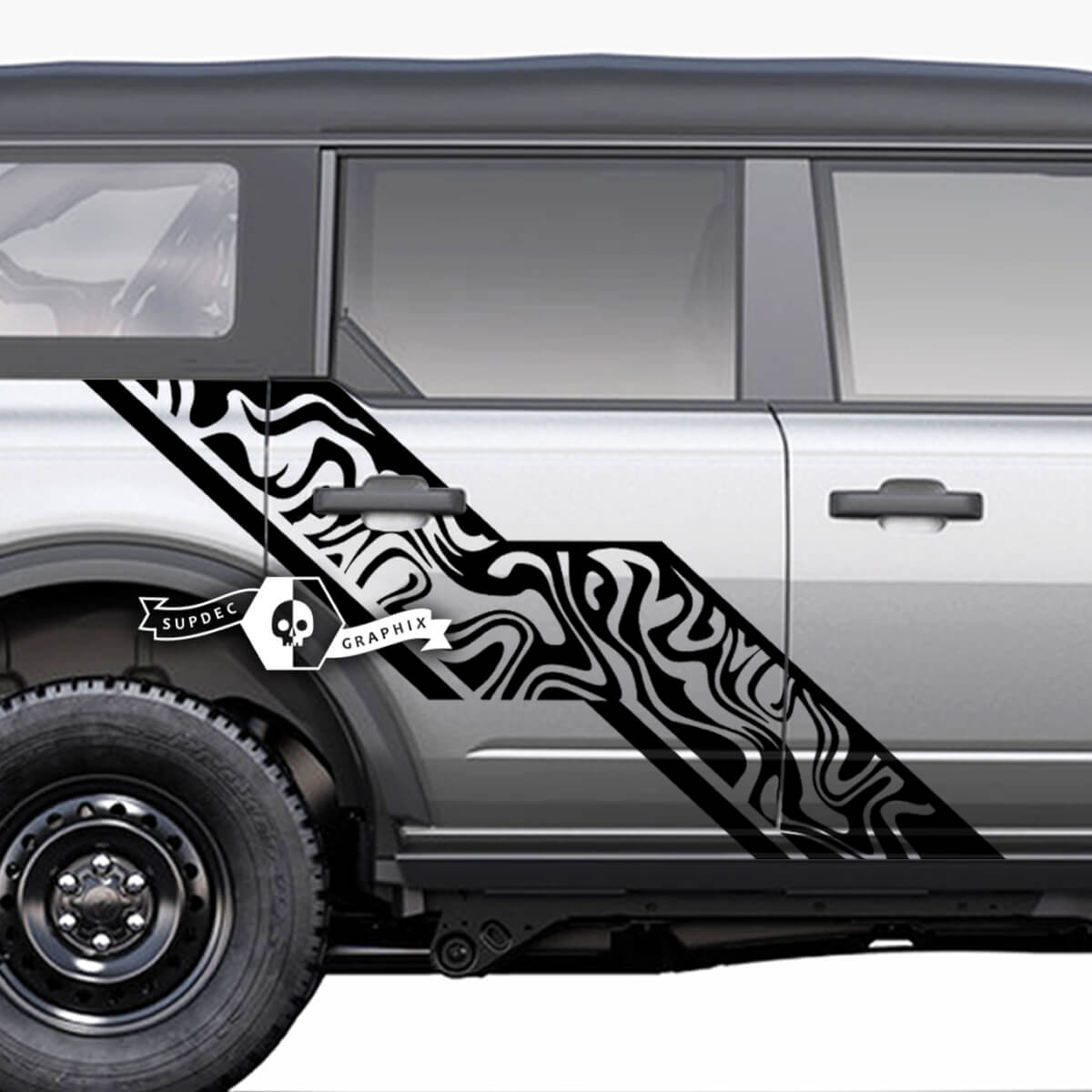 Pair of  Doors Side Doors Graphics Splash Decals Stickers for Ford Bronco 20212022 2023