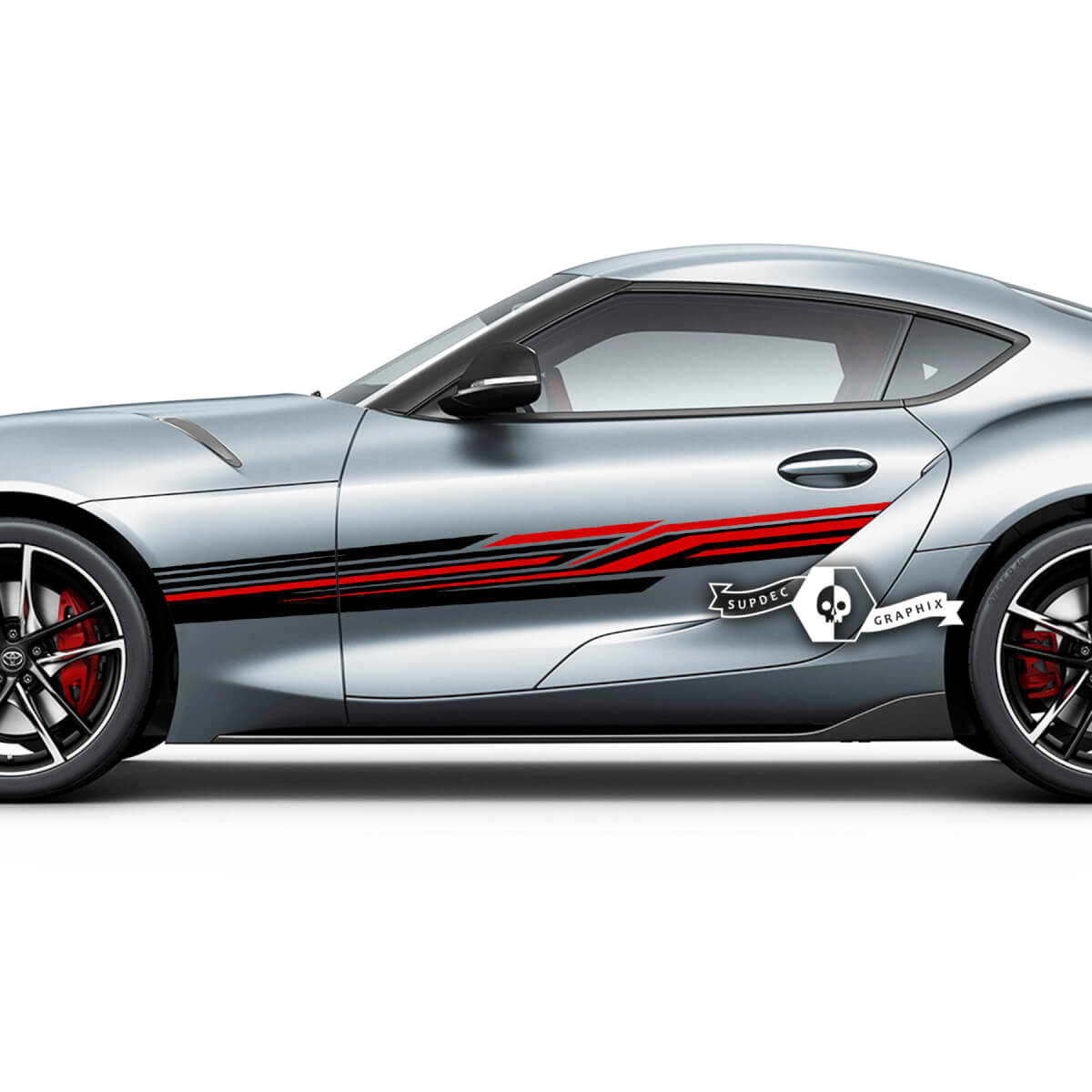 Toyota Supra MKV A90 A91 ଦ୍ୱାର ସାଇଡ୍ 2 ରଙ୍ଗ Racing Stripes Graphics Decals Stickers
