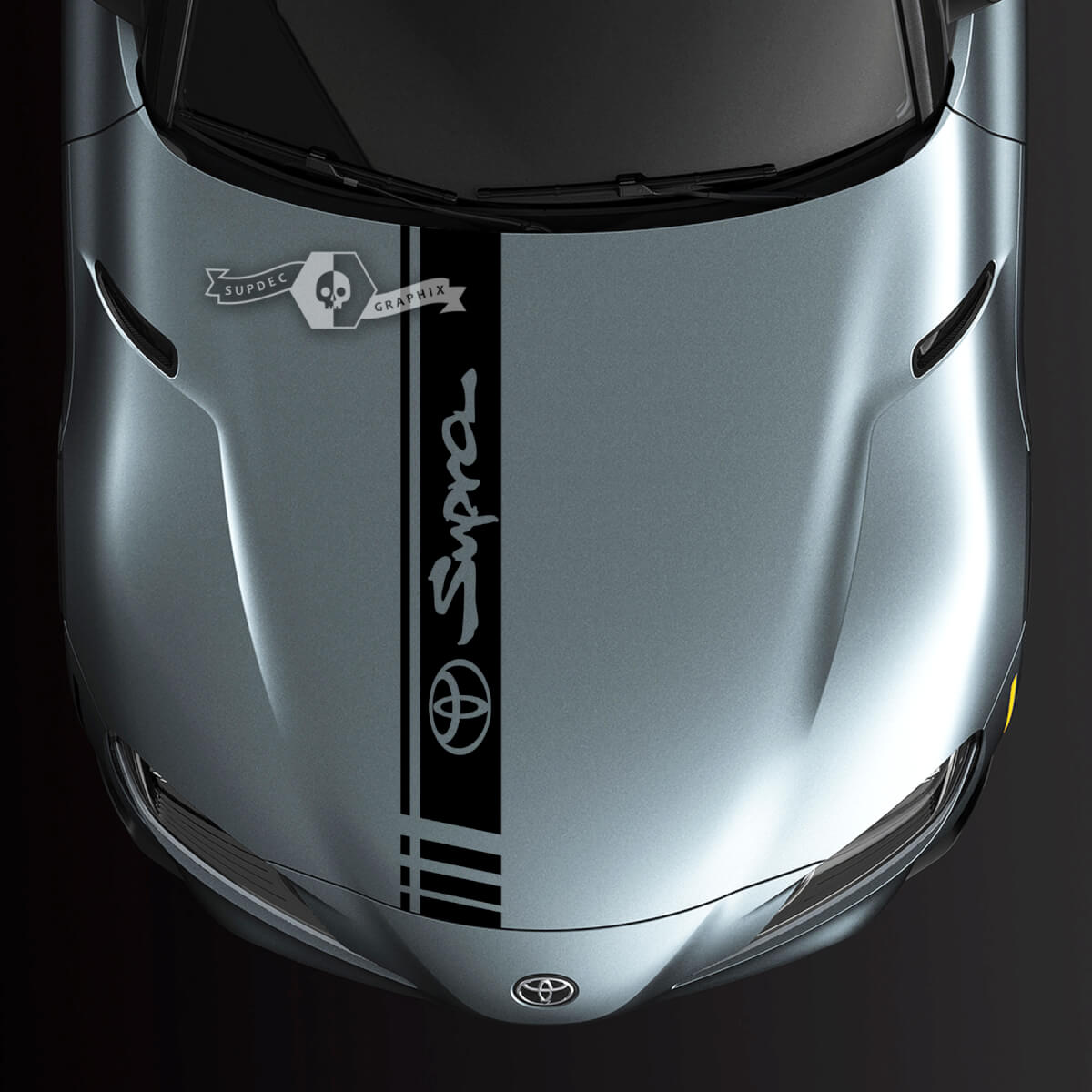 Toyota Supra MK V A90 A91 Hood Racing Stripe Graphics Decal Sticker
