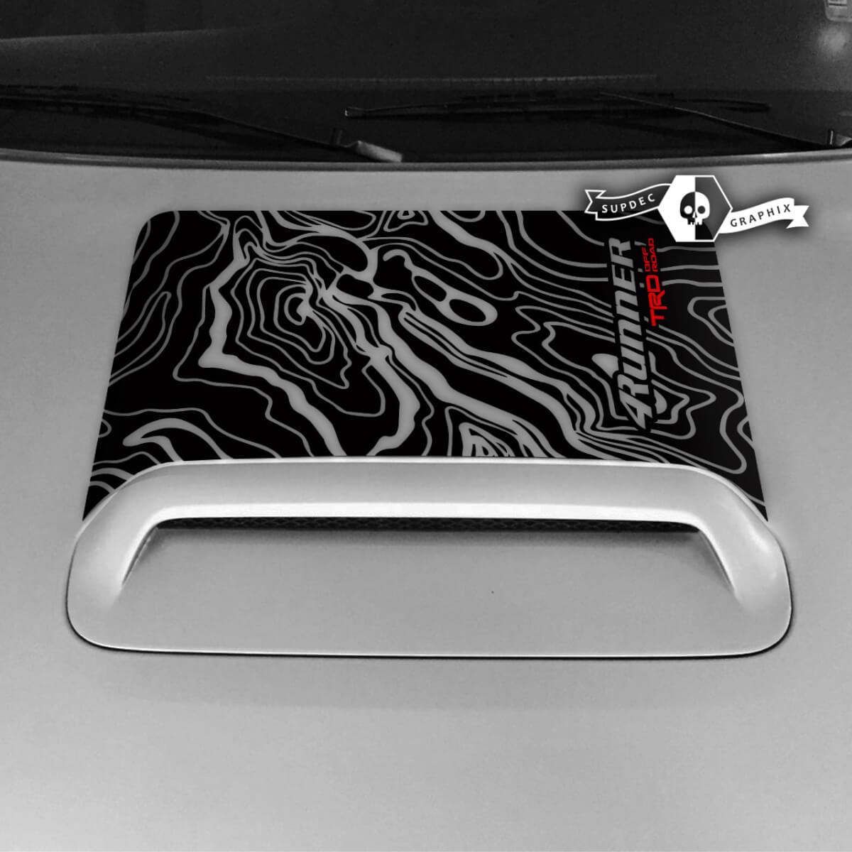 Toyota 4runner TRD Hood Scoop Sticker Decal Graphics Topographic Map 2020 2021 2022 2023
