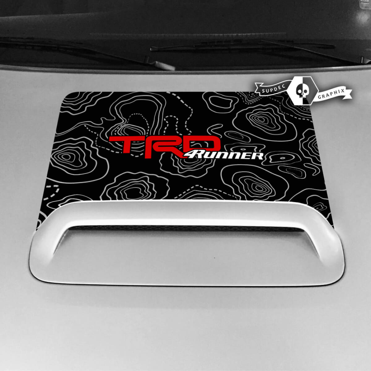 Toyota 4runner TRD Hood Scoop Sticker Decal Graphic Topographic Map 3 Colors 2020 2021 2022 2023