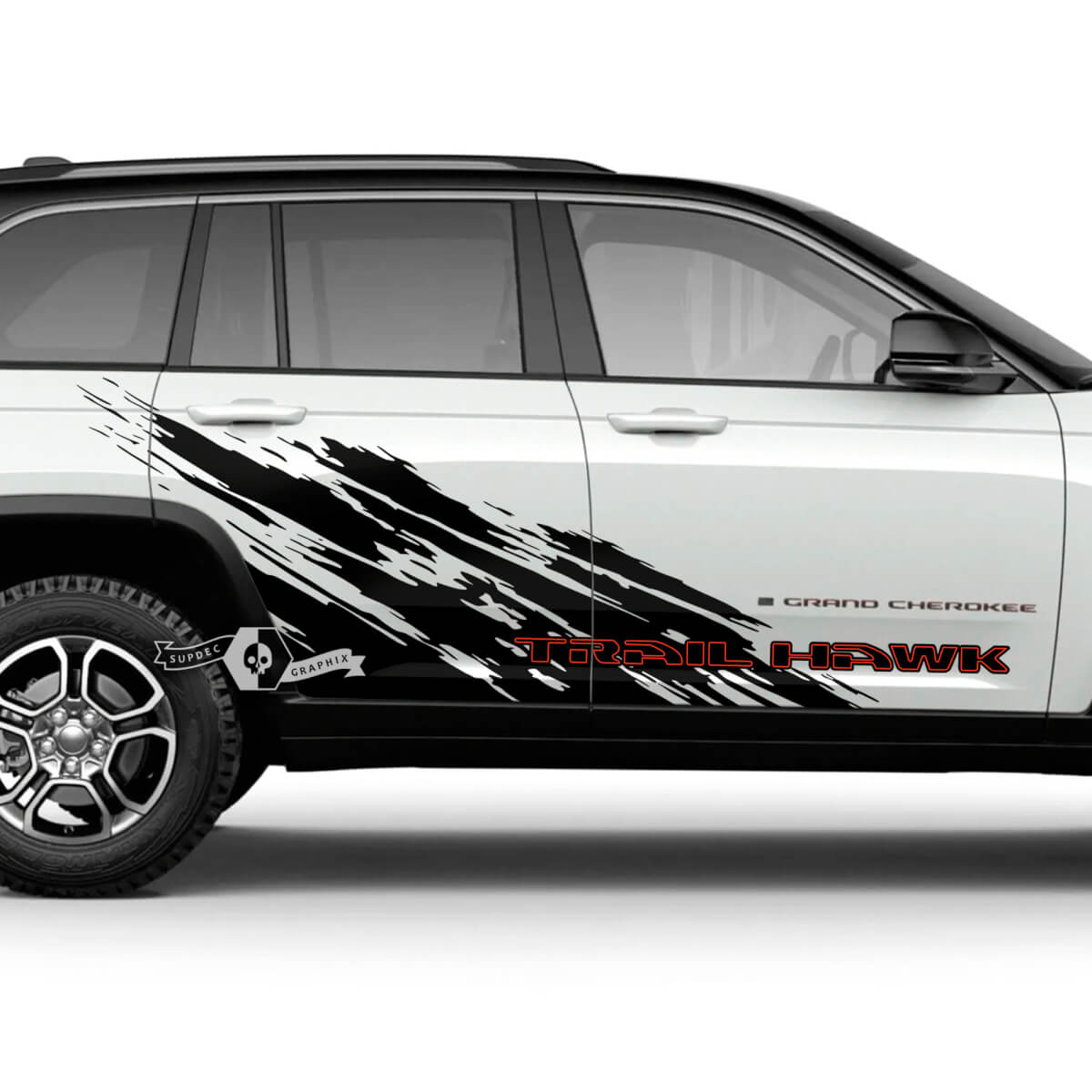 Jeep Grand Cherokee Trackhawk Mud Splash Grunge Stripes Kit Vinyl Sticker Decal Graphic 2 Colors