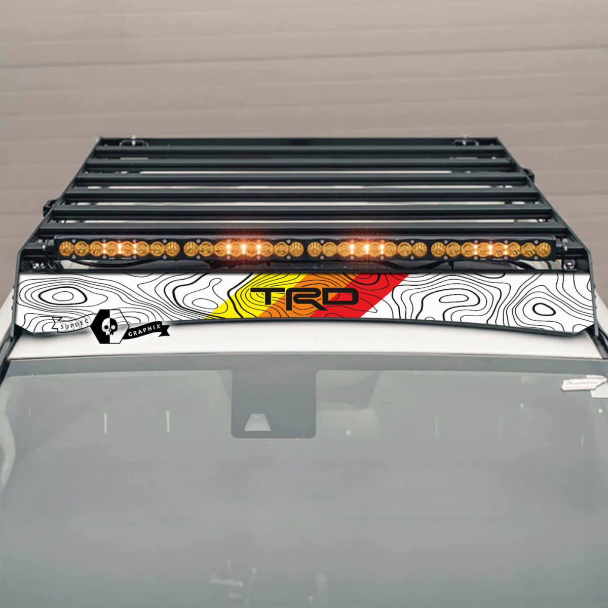 4Runner 2014- 2023+ ROOF RACK Topographic Map Decal stripe Sticker for Toyota 4Runner TRD 