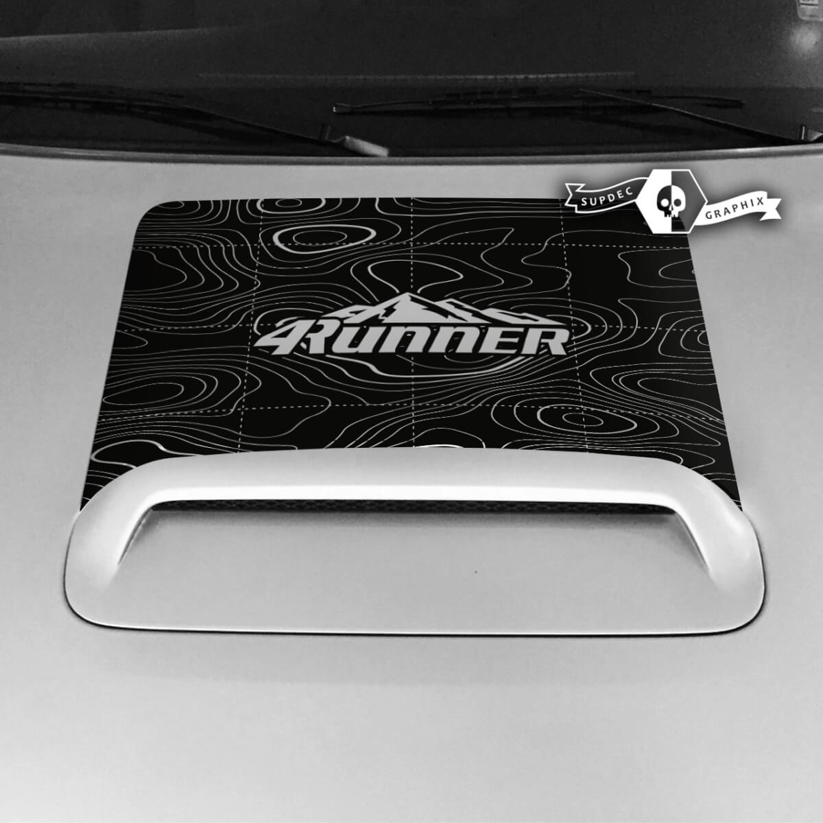Toyota 4runner TRD Off Road Hood Scoop Sticker Decal Graphic Mountains Topographic Map 2 Colors 2020 2021 2022 2023