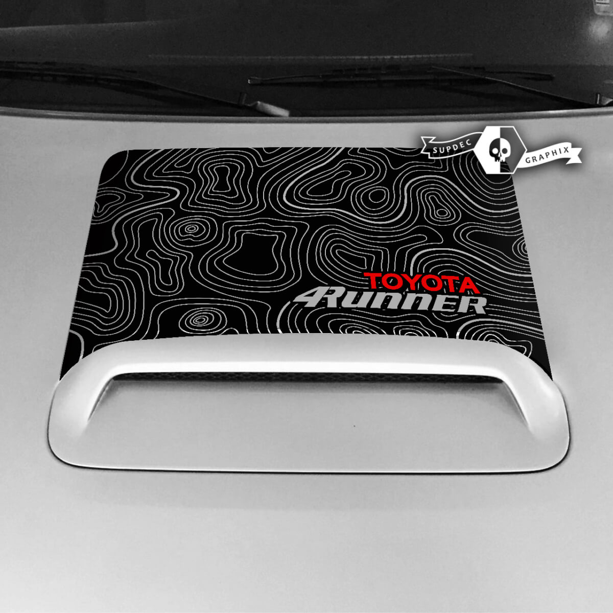 Toyota 4runner TRD Hood Scoop Sticker Decal Graphic Topographic Map Logo 2 Colors 2020 2021 2022 2023