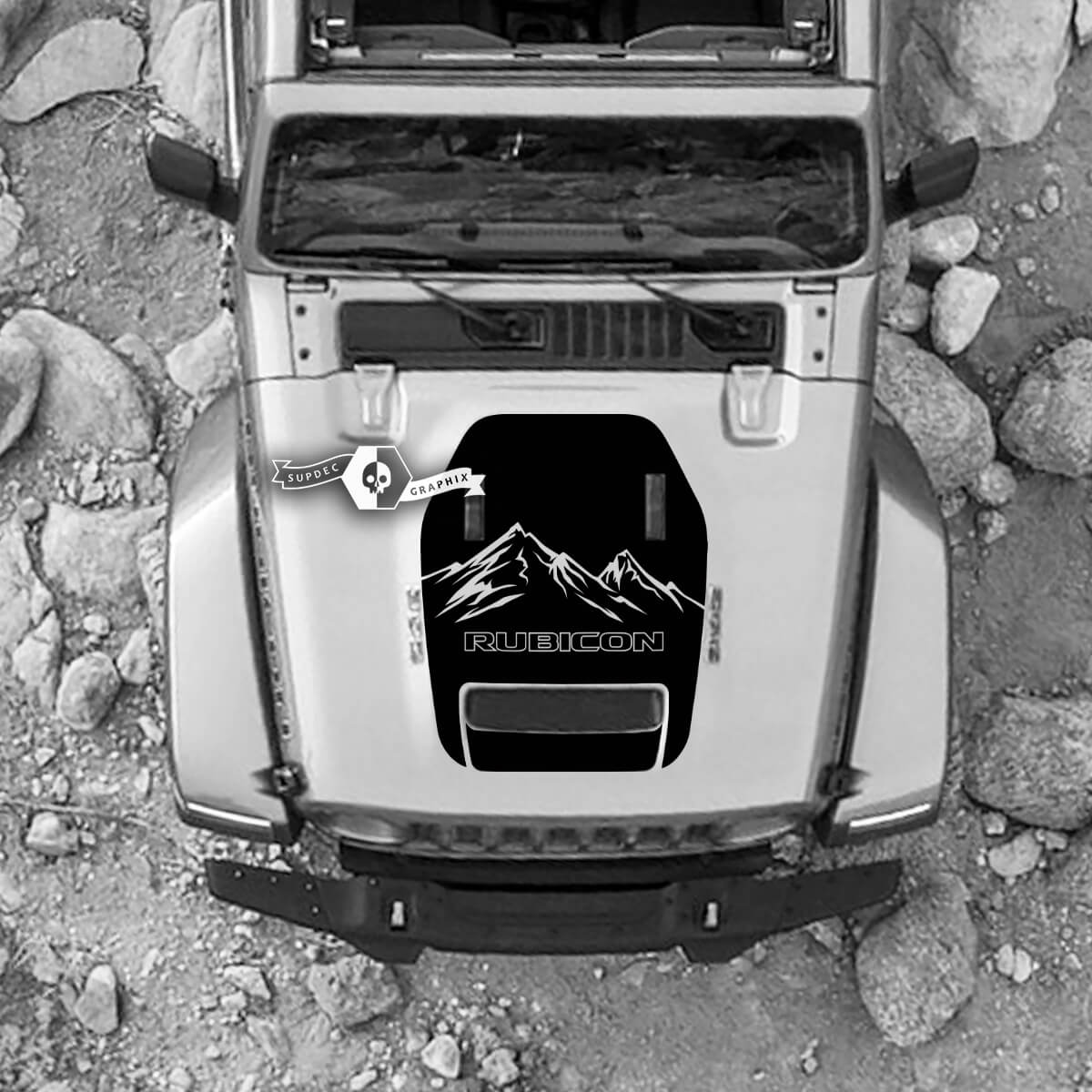 Hood For 2021 2022 2023 Jeep Mountains Wrangler Topographic Map Topo Rubicon Sticker Graphics Vinyl SupDec Design