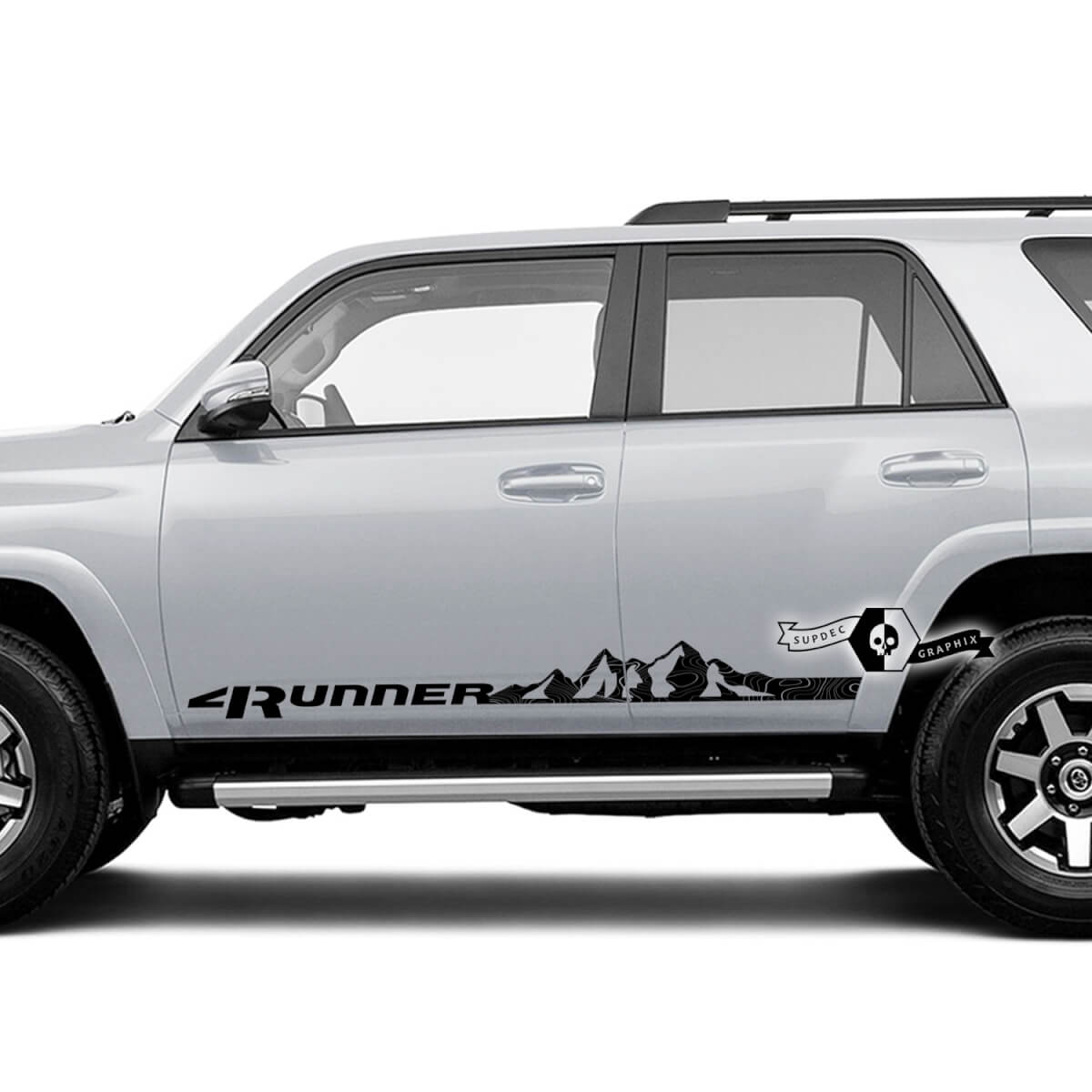Pair 4Runner 2023 Side Door Vinyl Mountains Decals strip Stickers for Toyota 4Runner TRD 