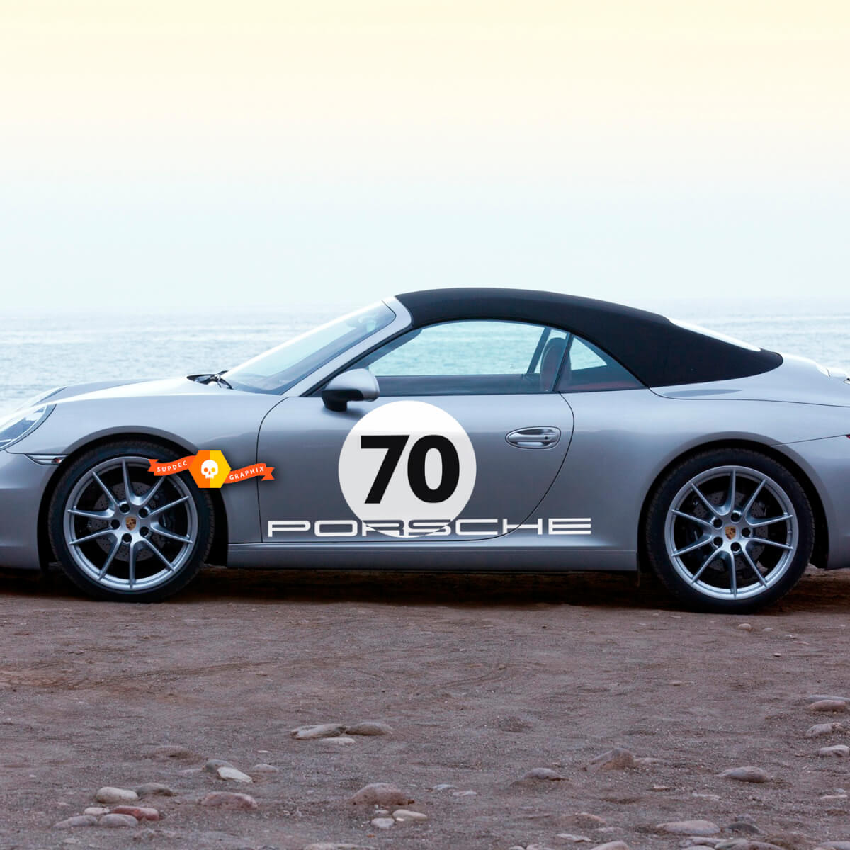 Porsche Heritage Design for the New 911 Speedster Side Doors Stripes Kit Decal Sticker Bold

