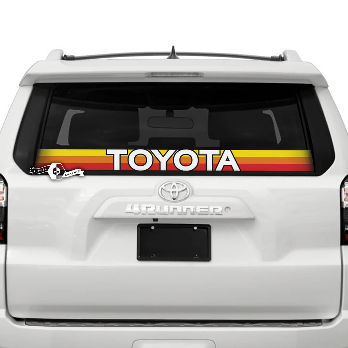 Toyota Windshield Rear Window SunSet TriColor Vinyl Logo Decals Stickers for Toyo