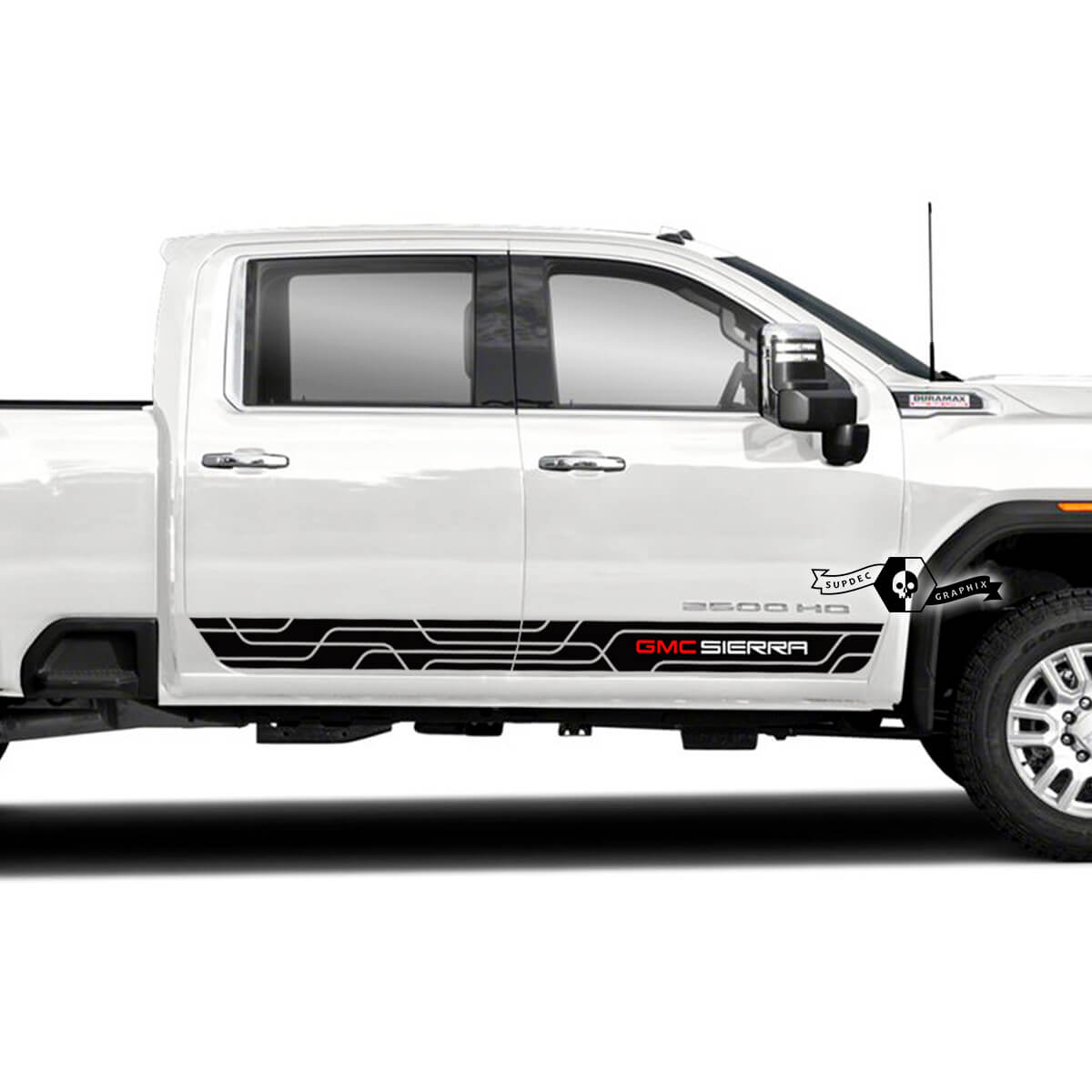 Pair GMC Sierra 2500HD 2022 Side Vinyl Stripes Sticker Decal for GMC Sierra Door Panel Graphics 2 Colors