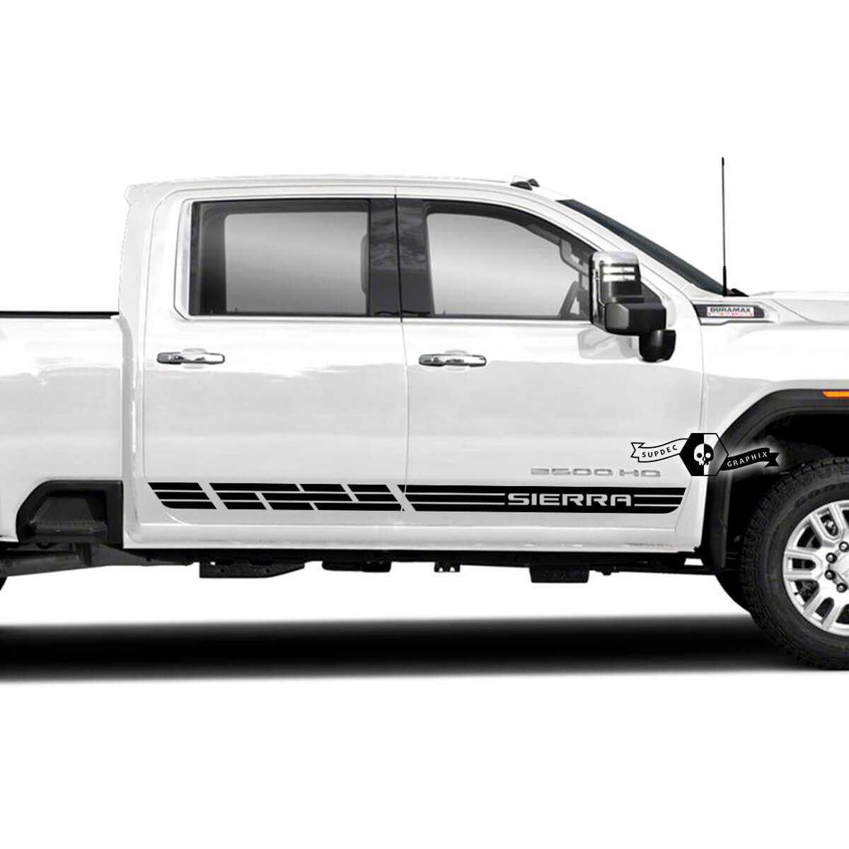 Pair GMC Sierra 2500HD 2022 Side Vinyl Stripes Sticker Decal for GMC Sierra Door Panel Graphics