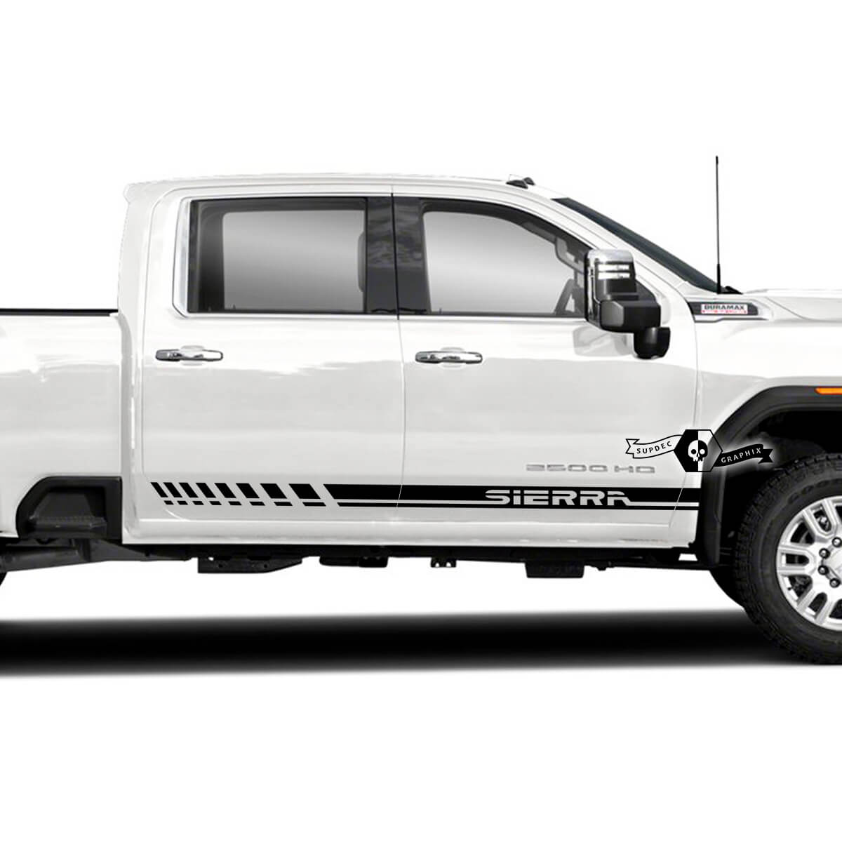 Pair GMC Sierra 2500HD 2022 Side Doors Slanting Lines Vinyl Stripes Sticker Decal for GMC Sierra Door Panel Graphics