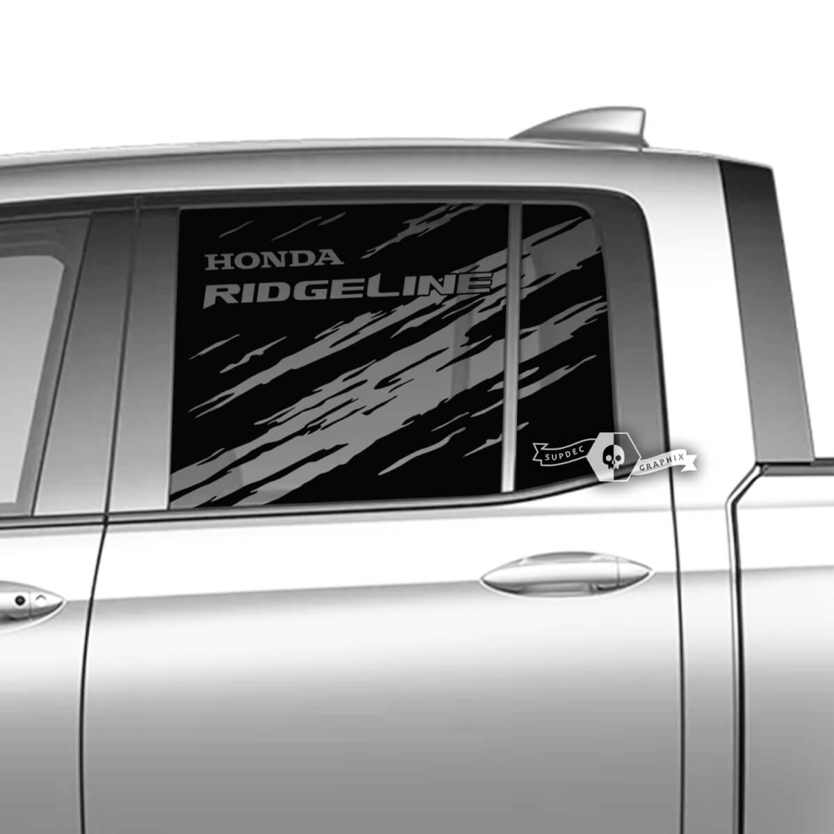 Pair Honda Ridgeline Mountains Vinyl Window Doors Mud Decal Sticker Graphics