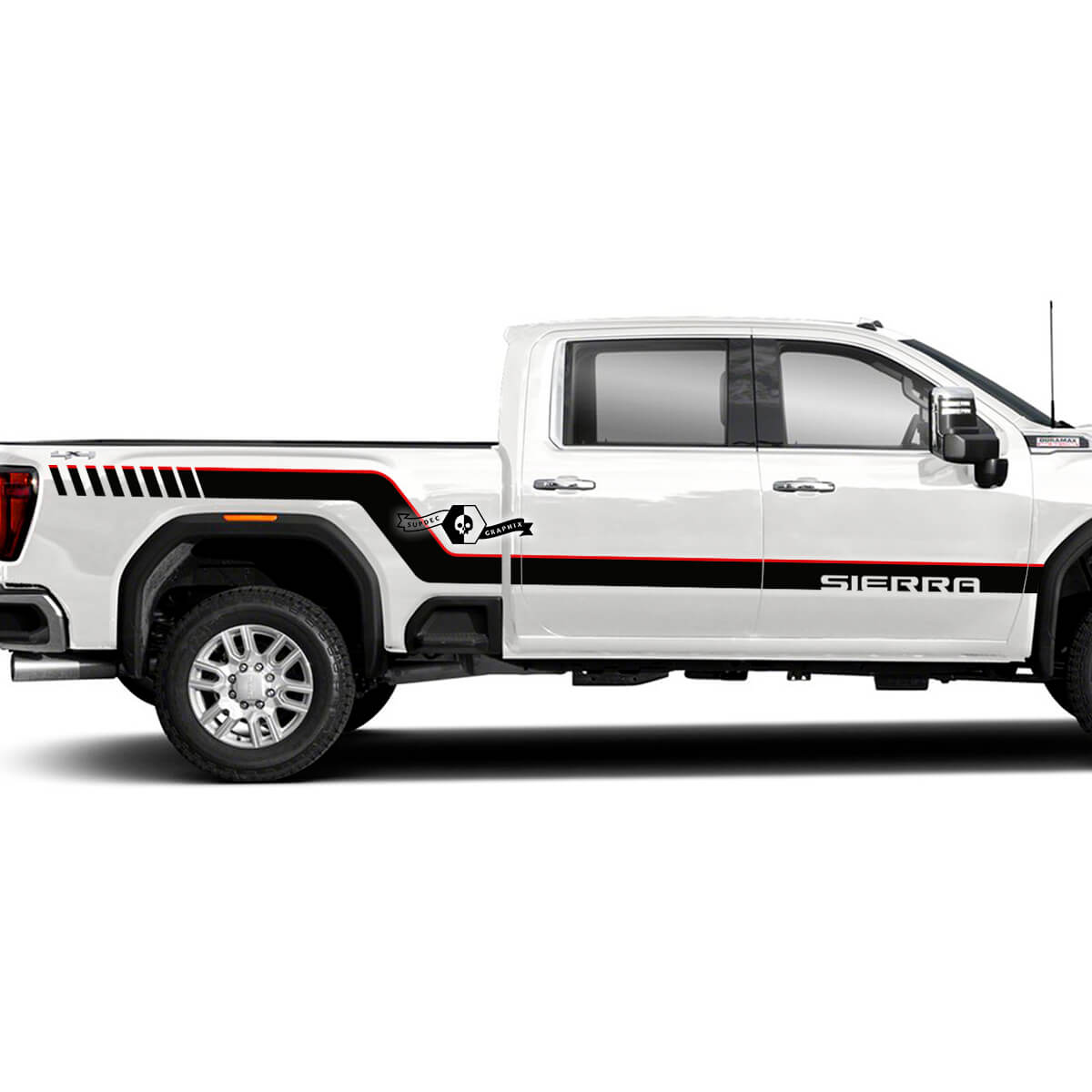 Pair GMC Sierra 2500HD 2022 Side Vinyl Stripes Sticker Decal for GMC Sierra Door Bed Panel Graphics 2 Colors
