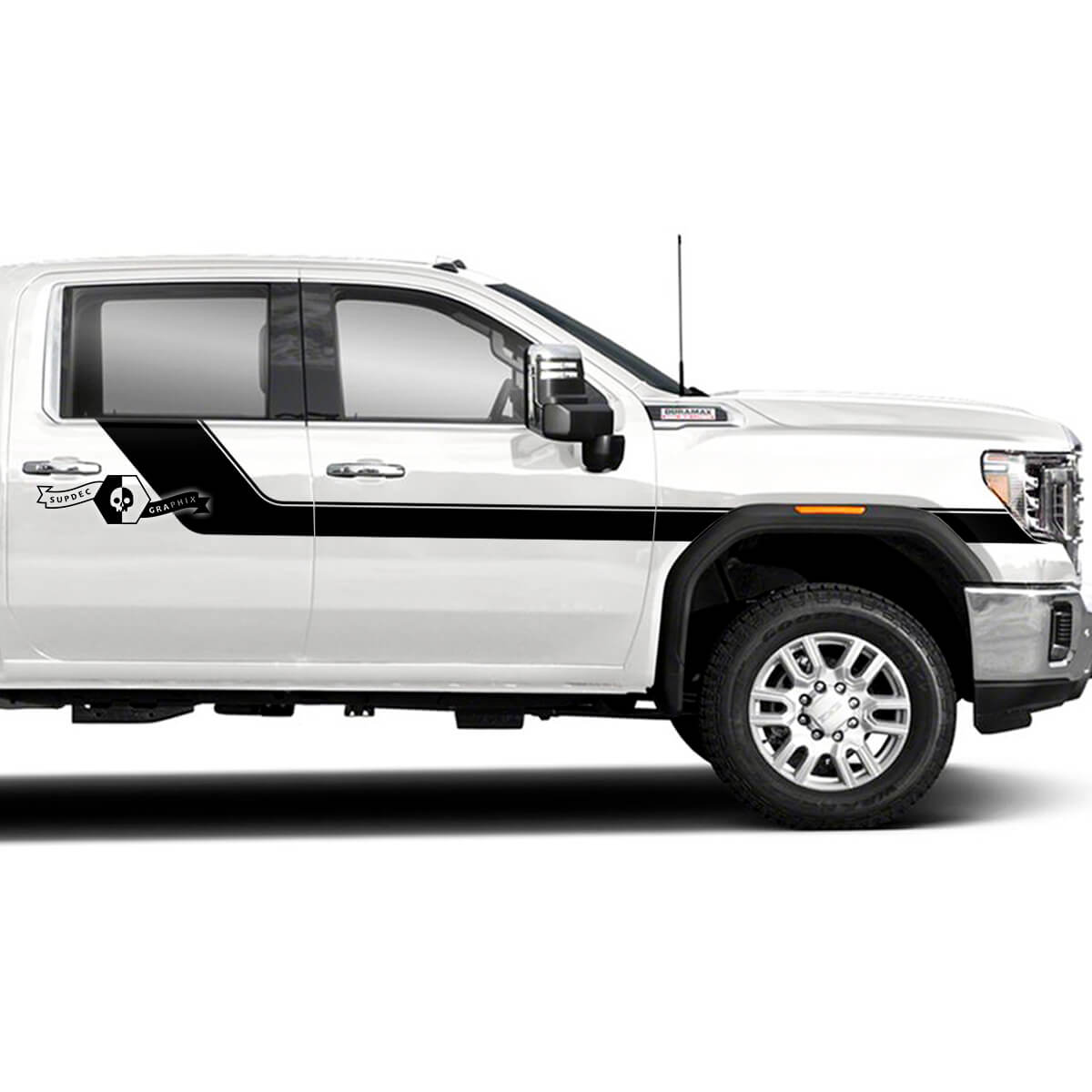 Pair GMC Sierra 2500HD 2022 Side Trim Vinyl Stripes Sticker Decal for GMC Sierra Door Bed Panel Graphics