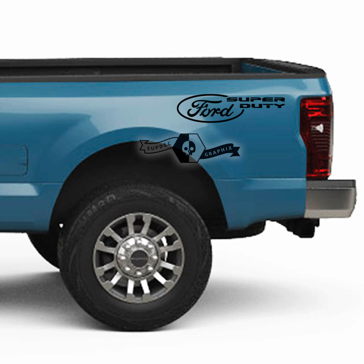 Pair Ford Super Duty 2023 Logo Bed Fender Decals Side Stickers Graphics Vinyl Stripes
