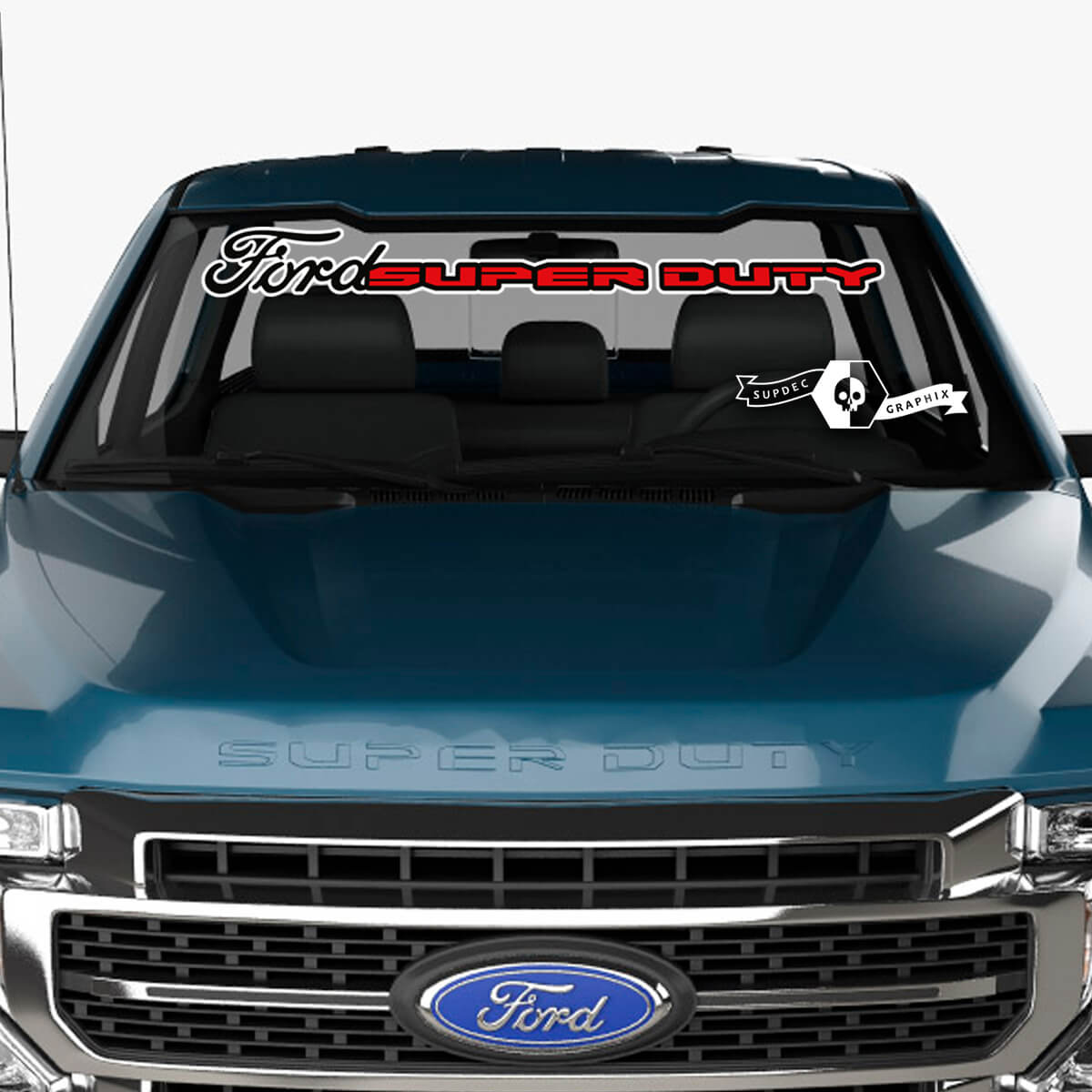 Windshield Ford Super Duty 2023 Logo Decals Stickers Graphics Vinyl 2 Colors