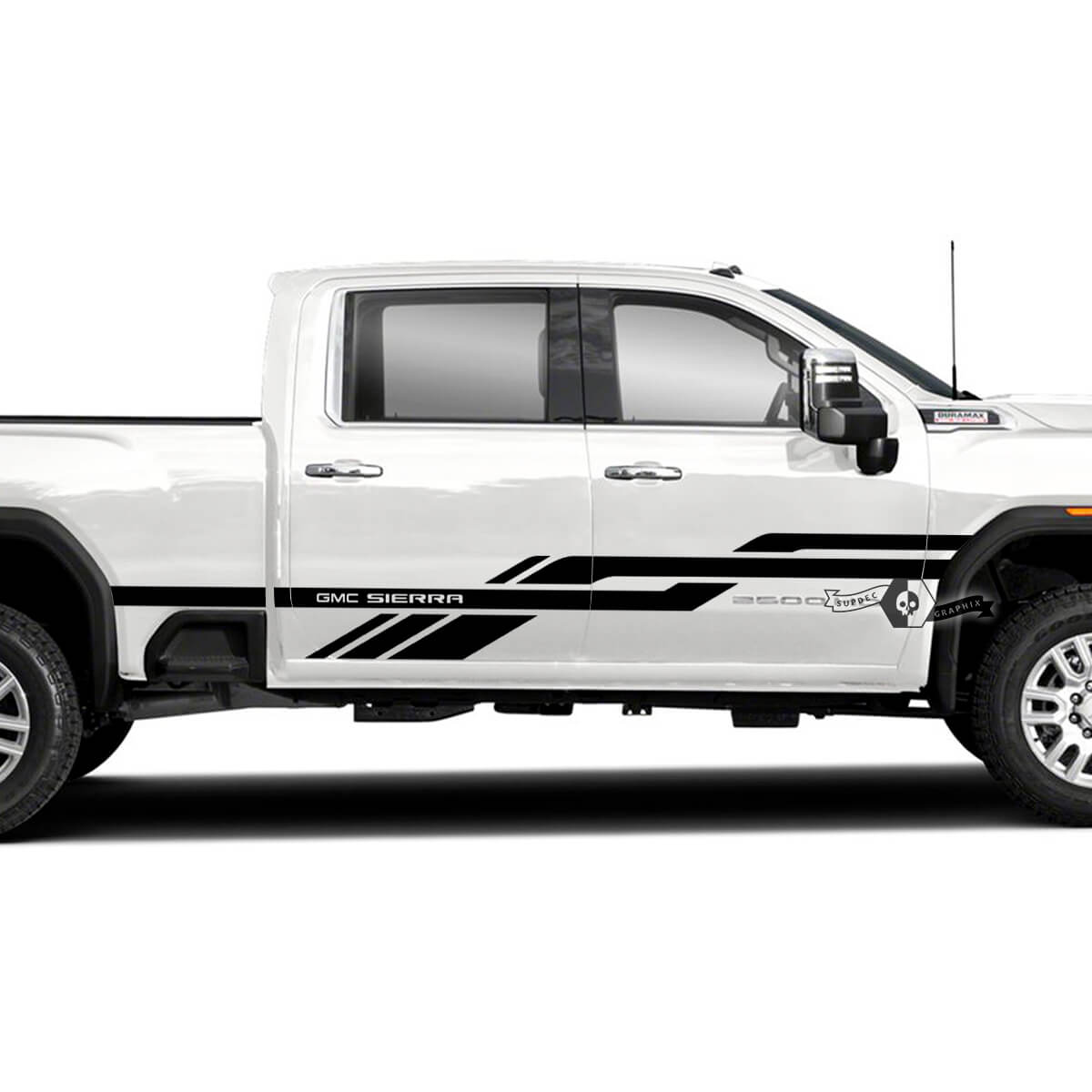 Pair GMC Sierra 2500HD 2023 Side Logo Line Doors Vinyl Stripes Sticker Decal for GMC Sierra Graphics