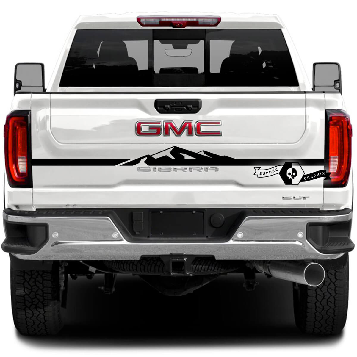 Rear Tailgate GMC Sierra 2500HD 2022 2023 Mountains Stripe Vinyl Stripes Sticker Decal for GMC Sierra Graphics