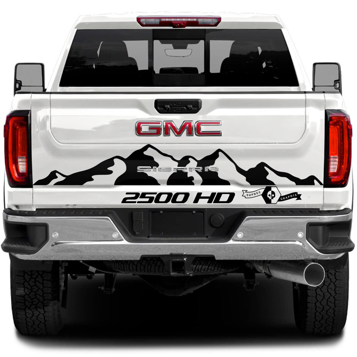 Rear Tailgate GMC Sierra 2500HD 2022 2023 Mountains Logo Vinyl Sticker Decal for GMC Sierra Graphics