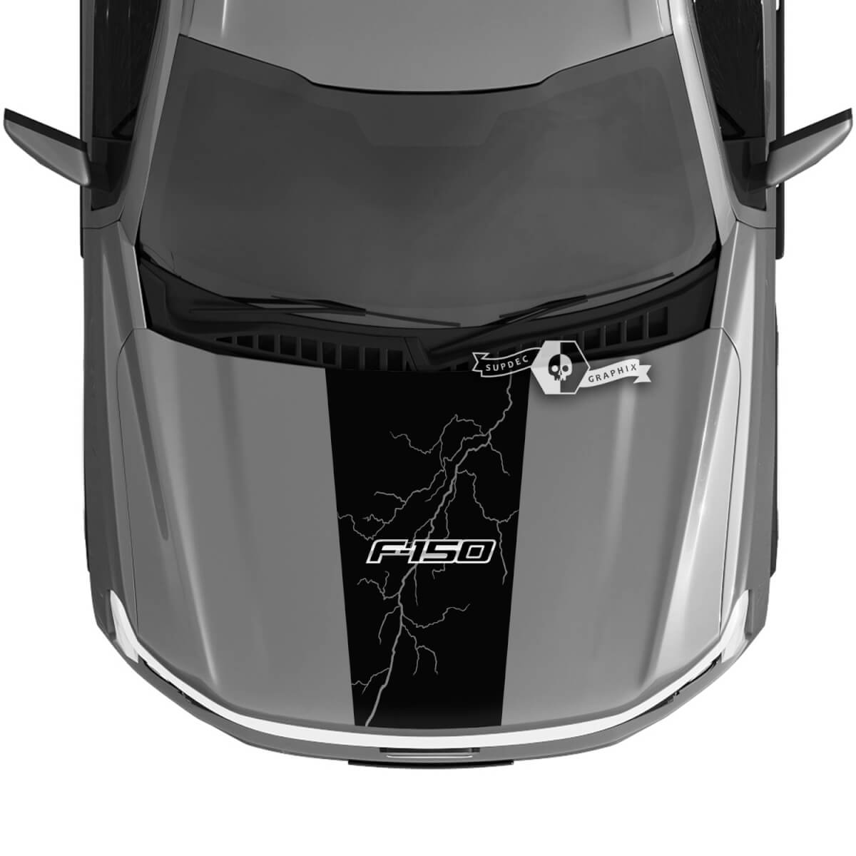 Hood Ford F-150 Lightning 2022 2023 Blackout Chrome Decals Stickers Graphics Vinyl