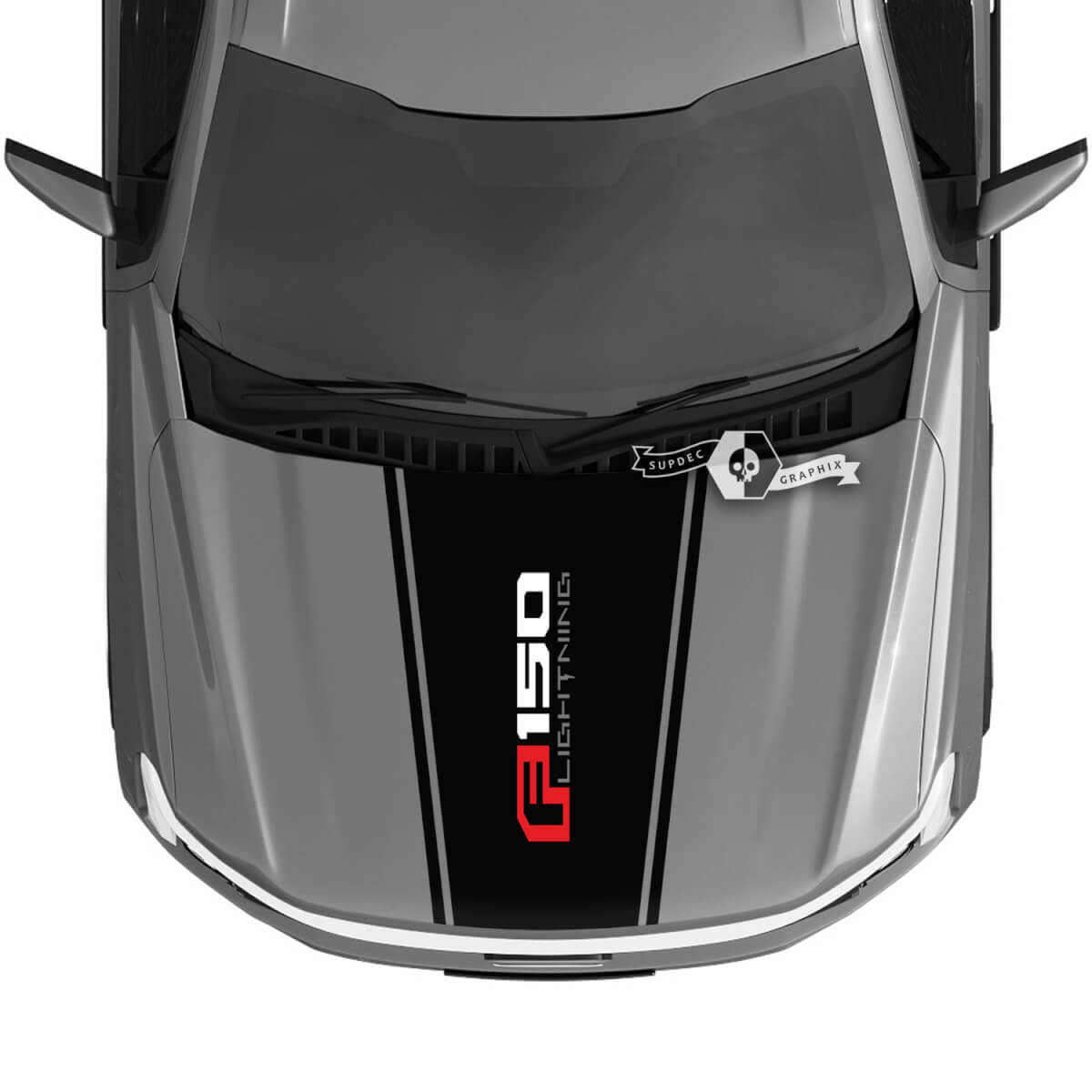 Hood Ford F-150 Lightning 2022 2023 Blackout Decals Stickers Graphics Vinyl Any Colors Combinations