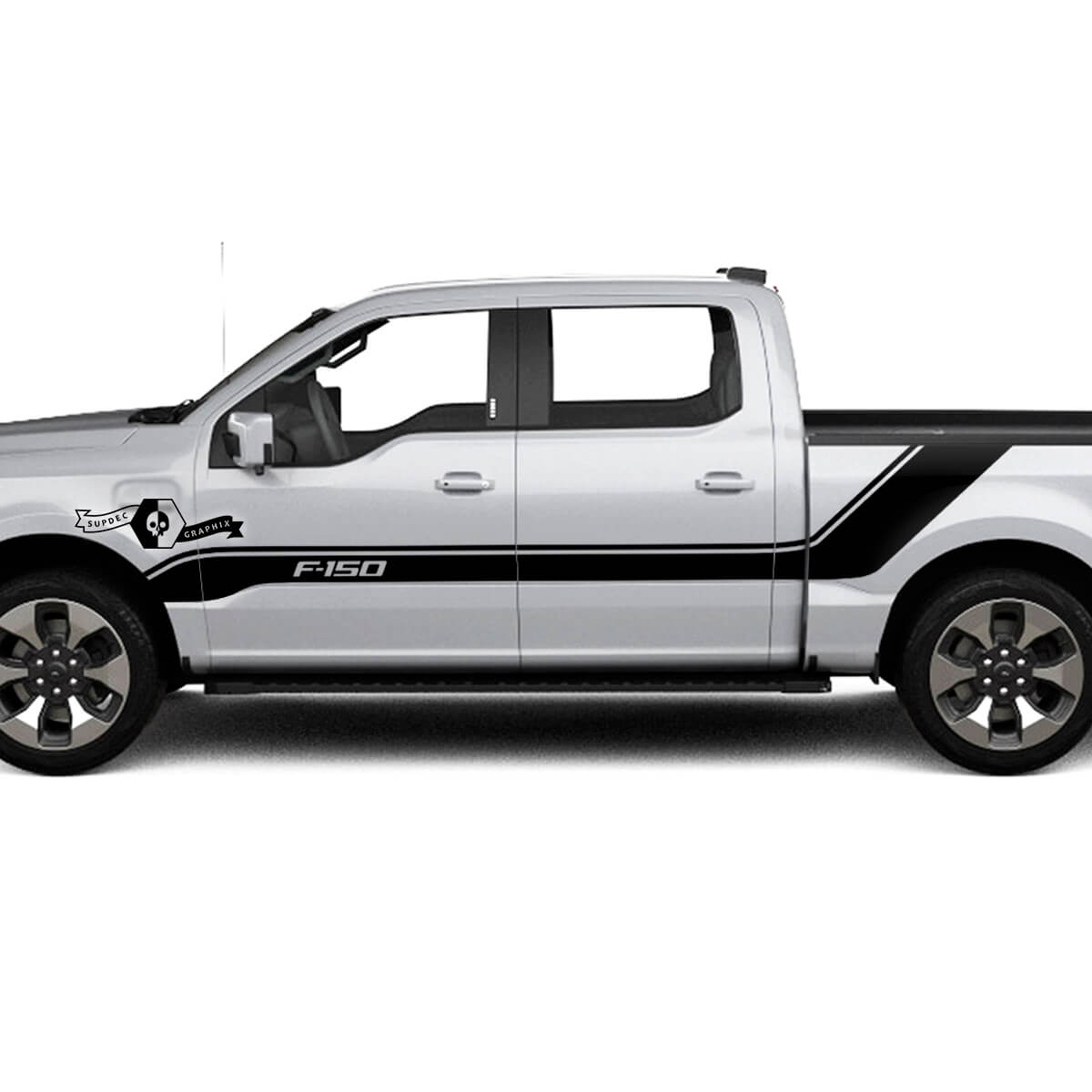 Pair Ford F-150 Lightning 2022 2023 Fender Doors Bed Lines  Trim Stripes Body Decals Side Stickers Graphics Vinyl Supdec Design
