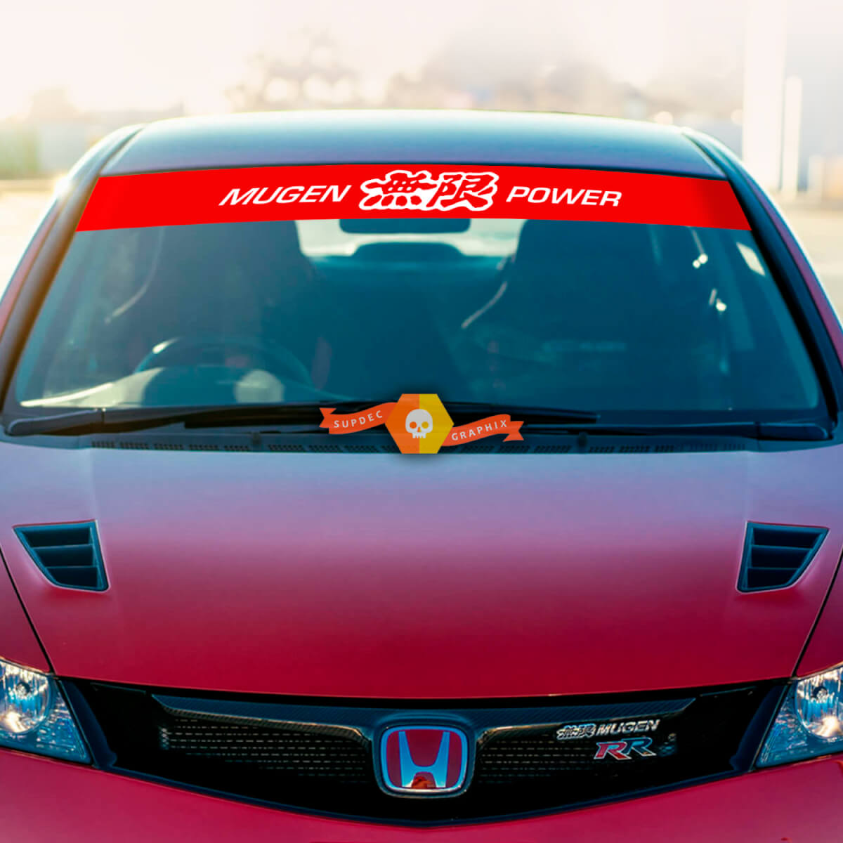 Honda Mugen Power Motorsports Windshield Banner Vinyl Decal Sticker Any Colors Combination