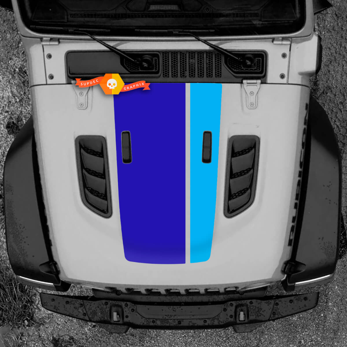 Hood Jeep Rubicon Wrangler Hood Vinyl Decal Sticker Graphics 2 Colors