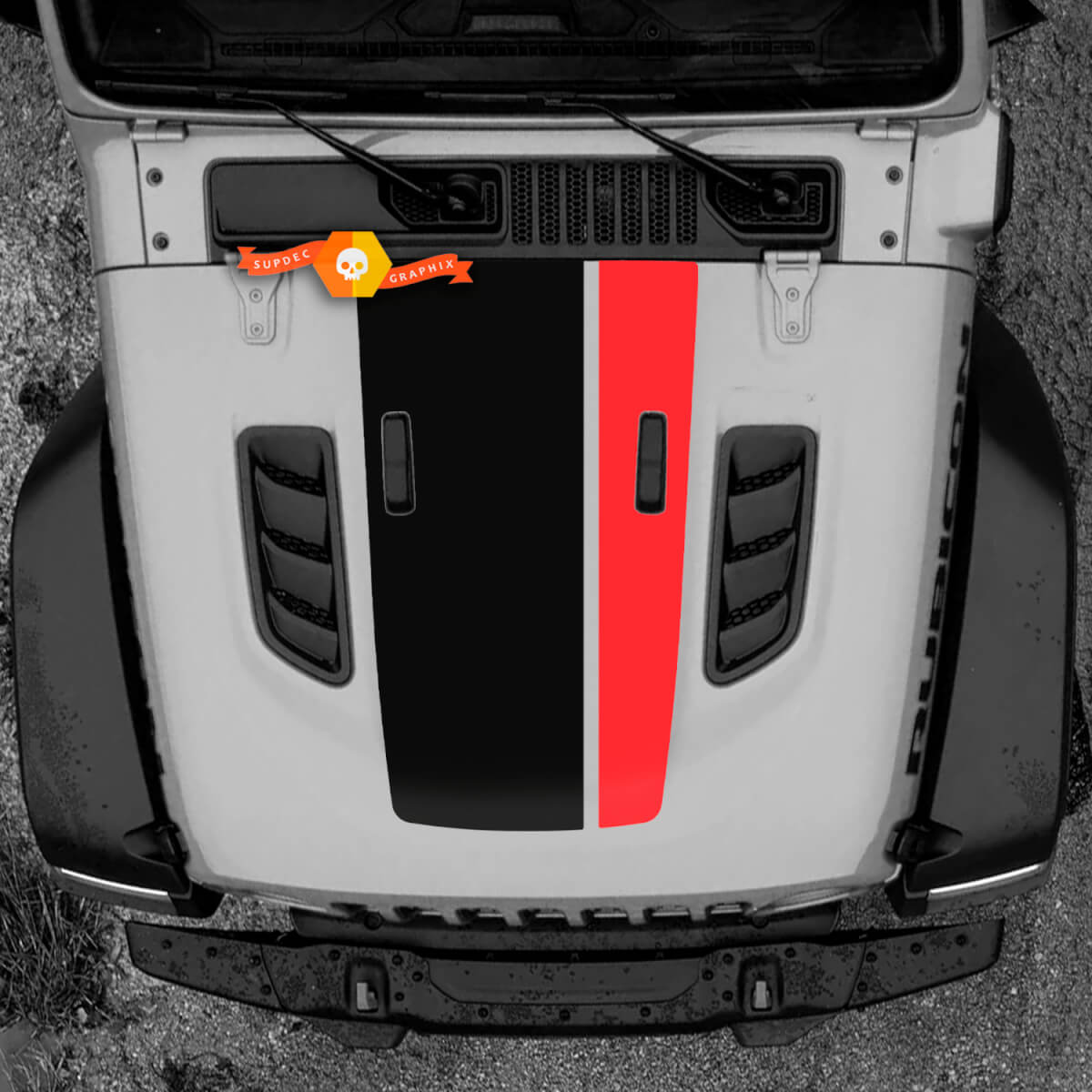 Hood Jeep Rubicon Wrangler Vinyl Hood Decal Sticker Graphics 2 Colors