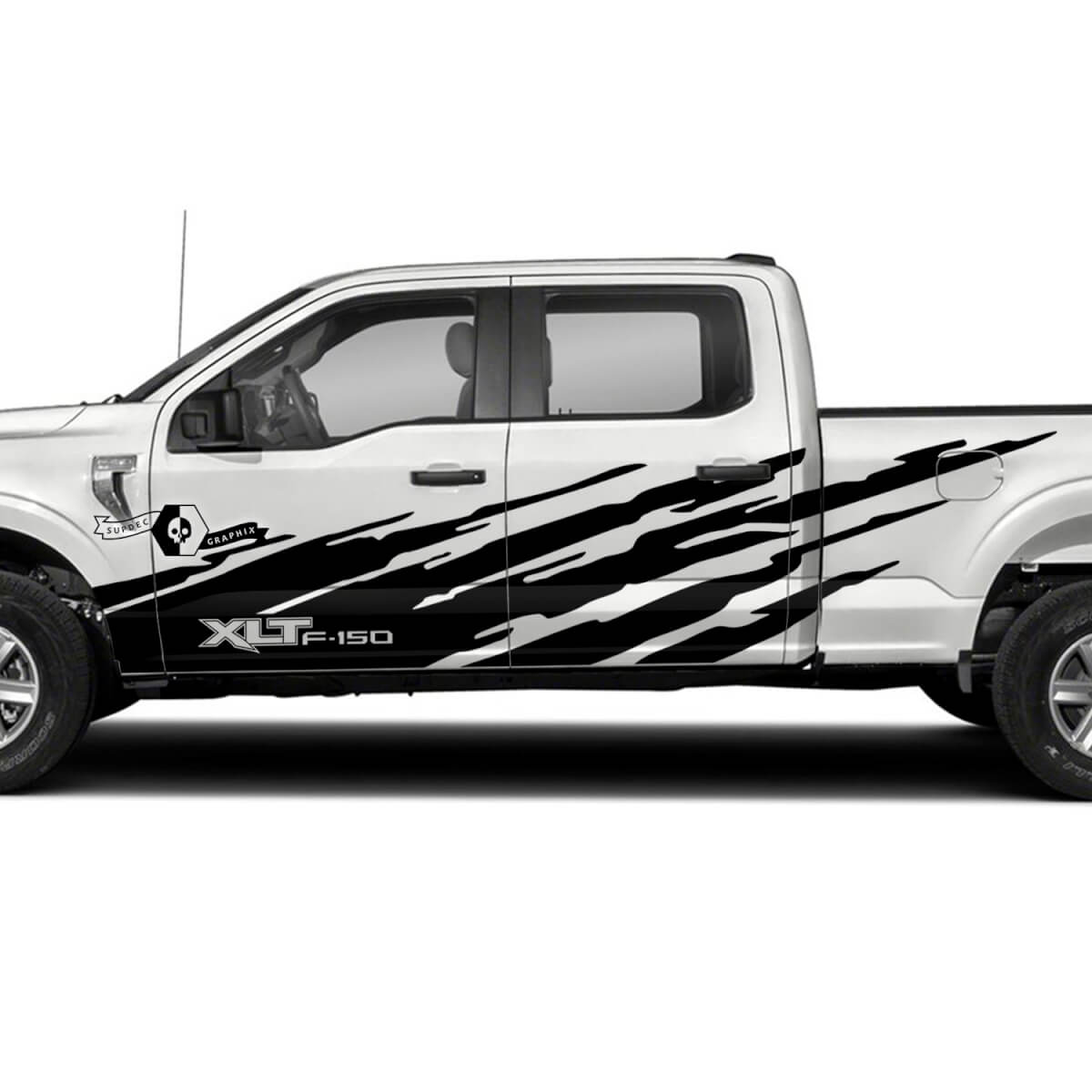 Pair Ford F-150 XLT ପକ୍ଷ ଦ୍ୱାର ଲୋଗୋ ସ୍ପ୍ଲାସ୍  ମଡ୍ ଗ୍ରାଫିକ୍ସ ସାଇଡ୍ ଡେକାଲସ୍ ଷ୍ଟିକର୍‌ଗୁଡ଼ିକ୍‌‌
