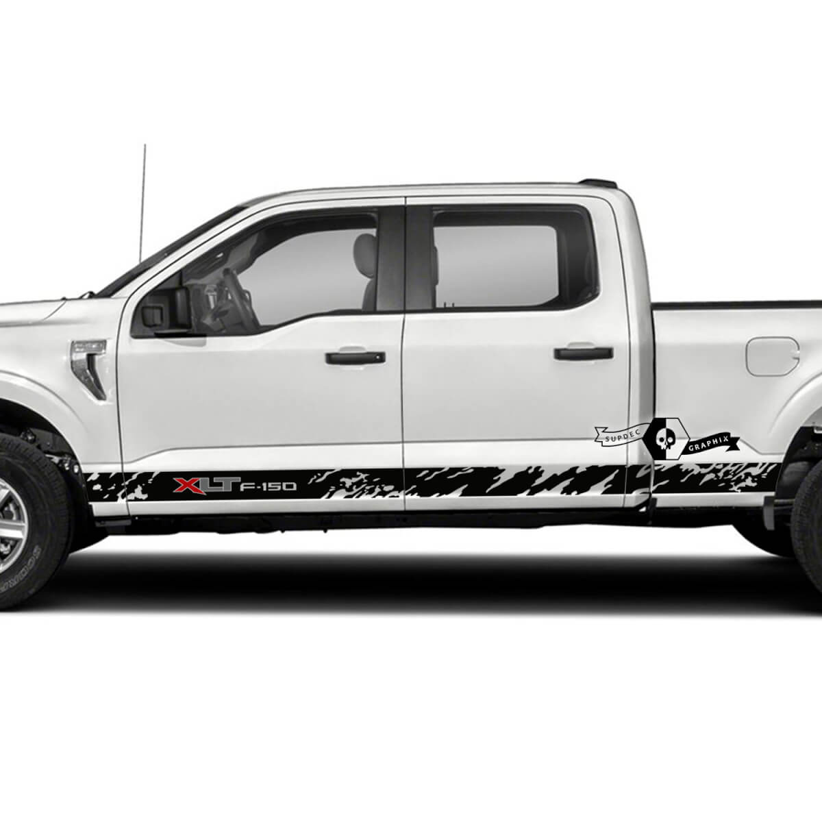 2x Ford F-150 XLT Side Rocker Panel Mud Graphics Side Decals Stickers Color logo