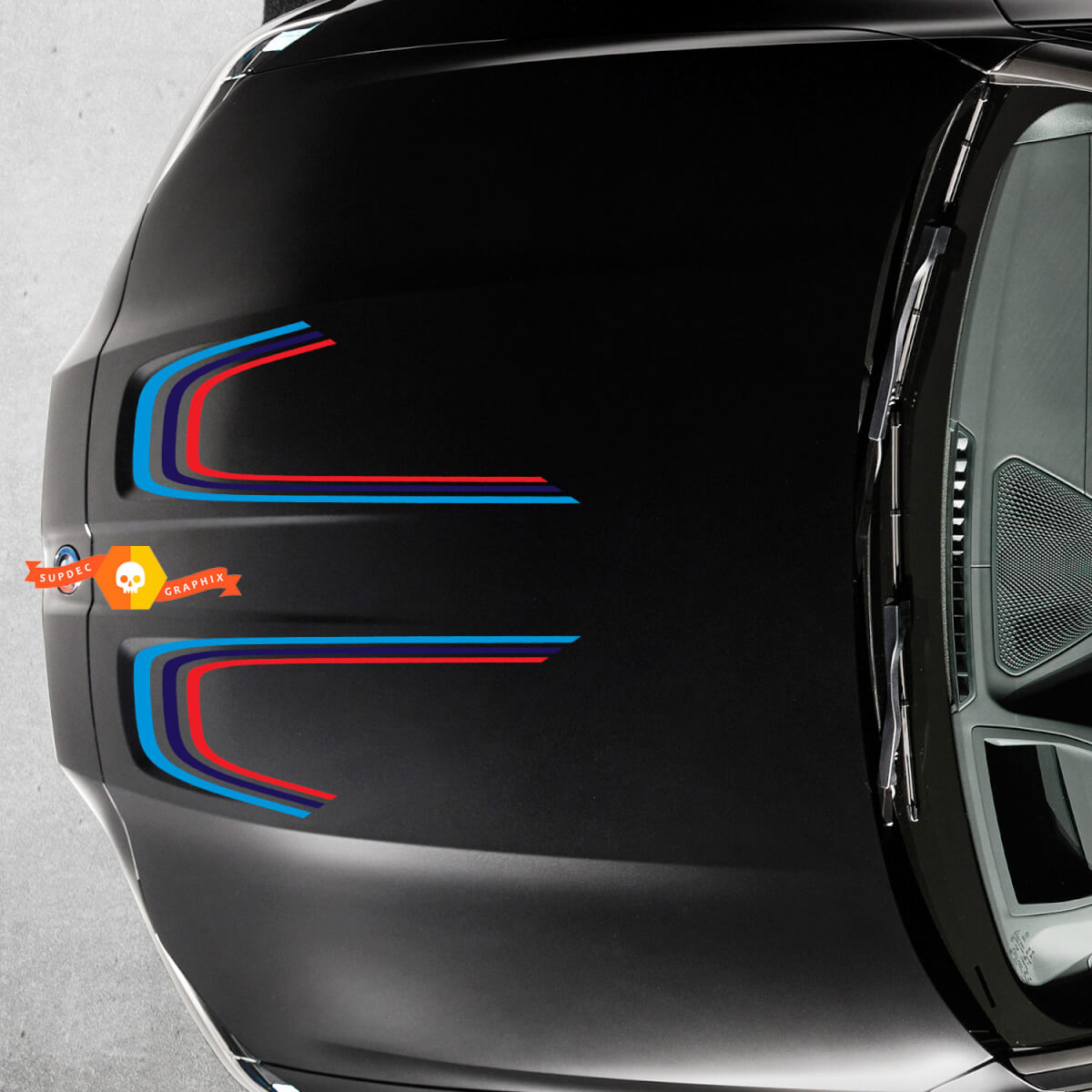BMW M4 M3 G80 G82 G83 M Colors stripes Hood Line vinyl decal sticker