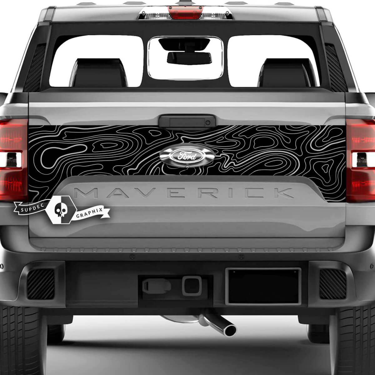Ford F-150 XLT Maverick Tailgate Splash Topographic Map Graphics Side Decals Stickers