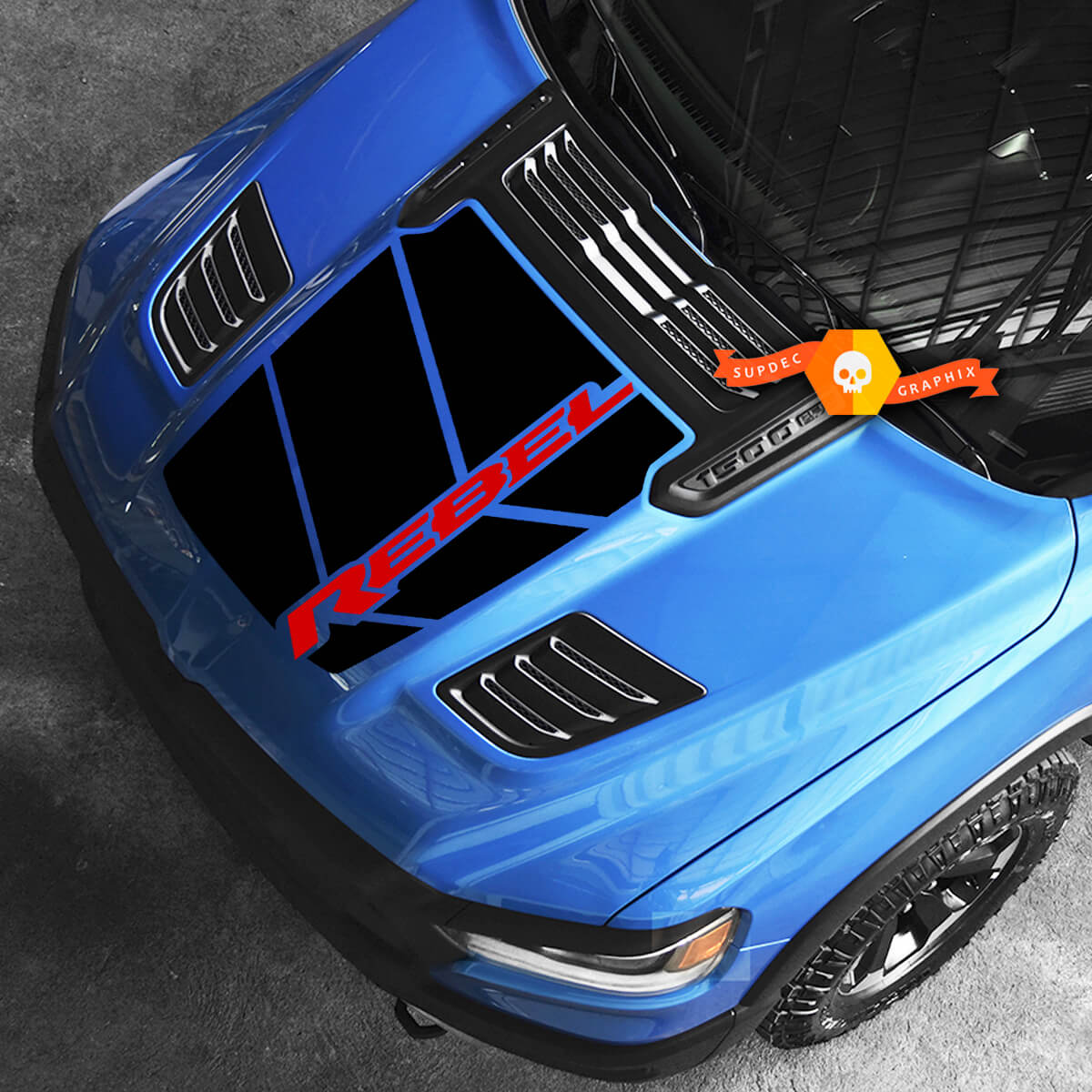 Hood Dodge Ram 1500 Rebel Vinyl Side Sticker Decal Truck Vehicle Graphic Pickup 2 Colors