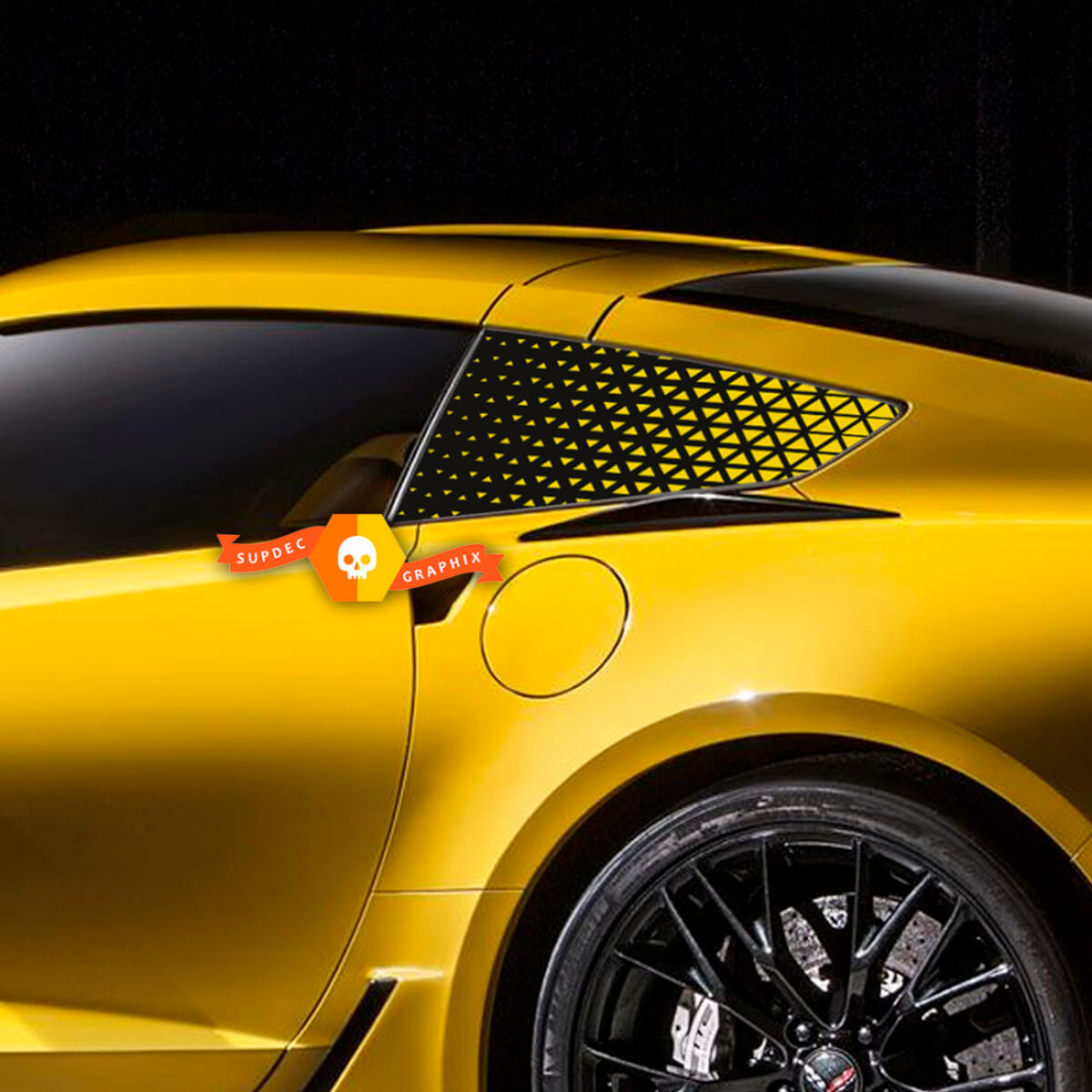 Pair Chevy Corvette C7 Side Window Sticker Vinyl Decal Sticker 