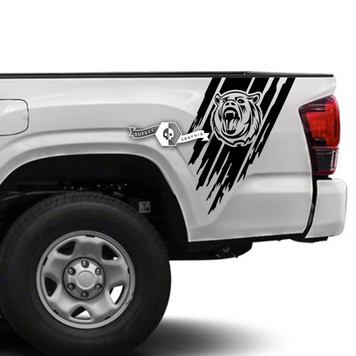 2x Toyota Tacoma SR5 Bed Side Bear Mud Vinyl Decals Graphic Sticker