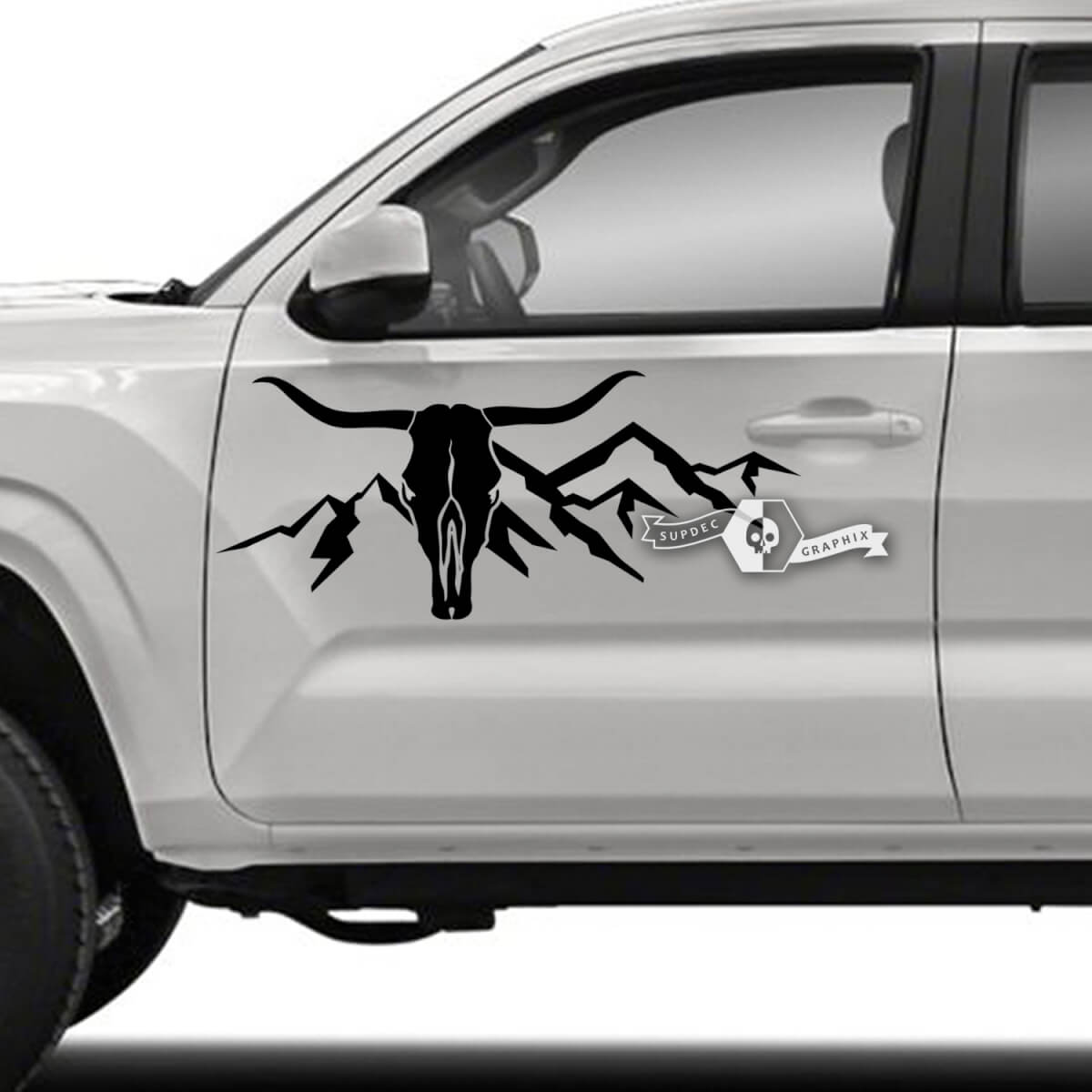 2x Toyota Tacoma Doors SR5 Side Deer Mountains Vinyl Decals Graphic Sticker