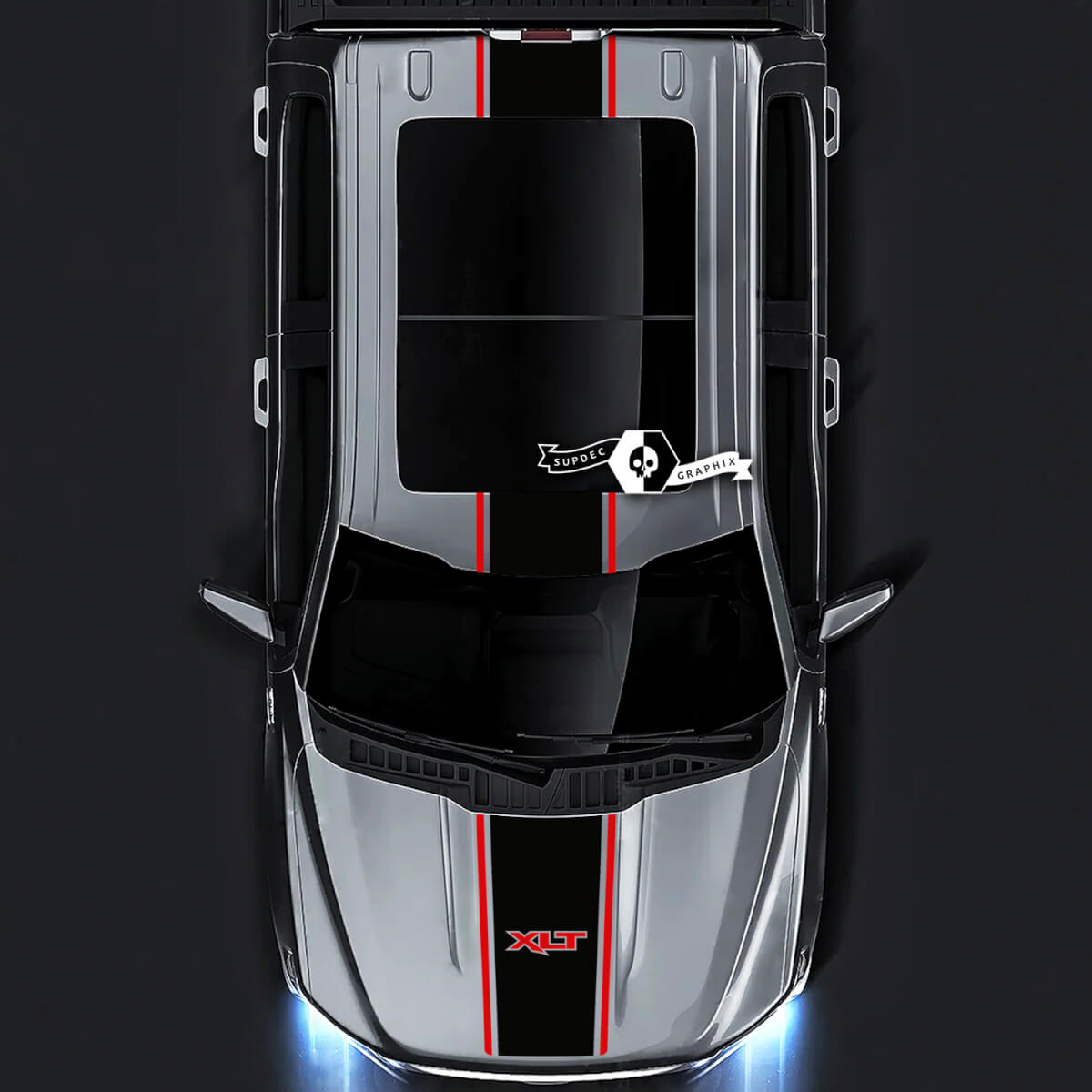 Ford F-150 XL XLT STX LARIAT Hood Roof Tailgate Kit Graphics  Decals Stickers 2 Colors