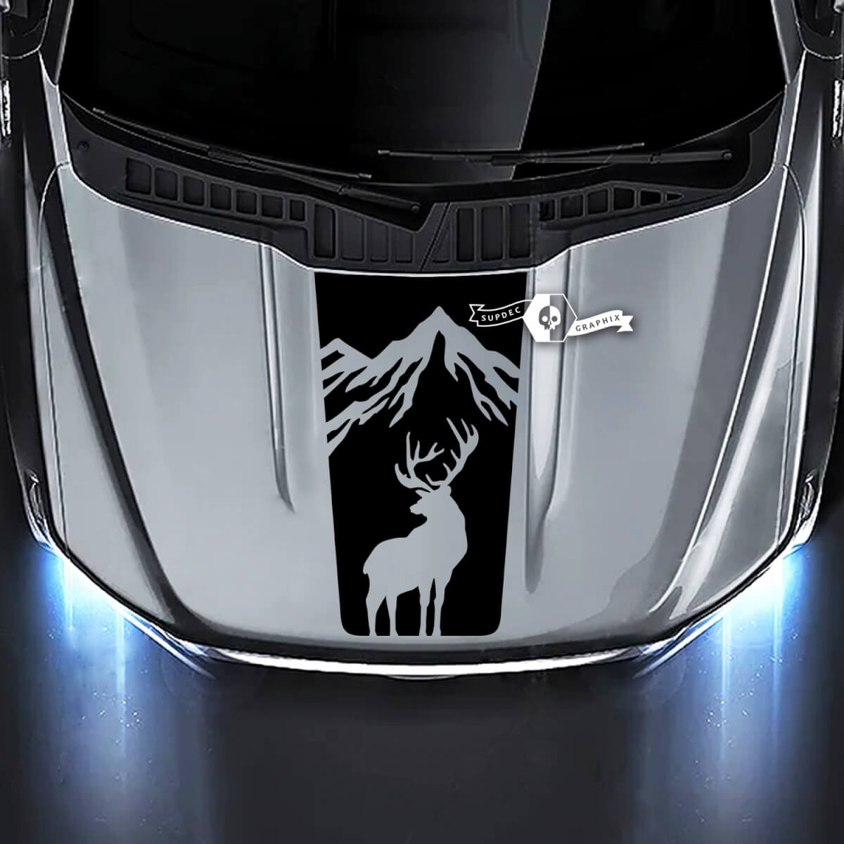 Ford F-150 XL XLT STX LARIAT Hood Moose Mountains Graphics Decals Stickers